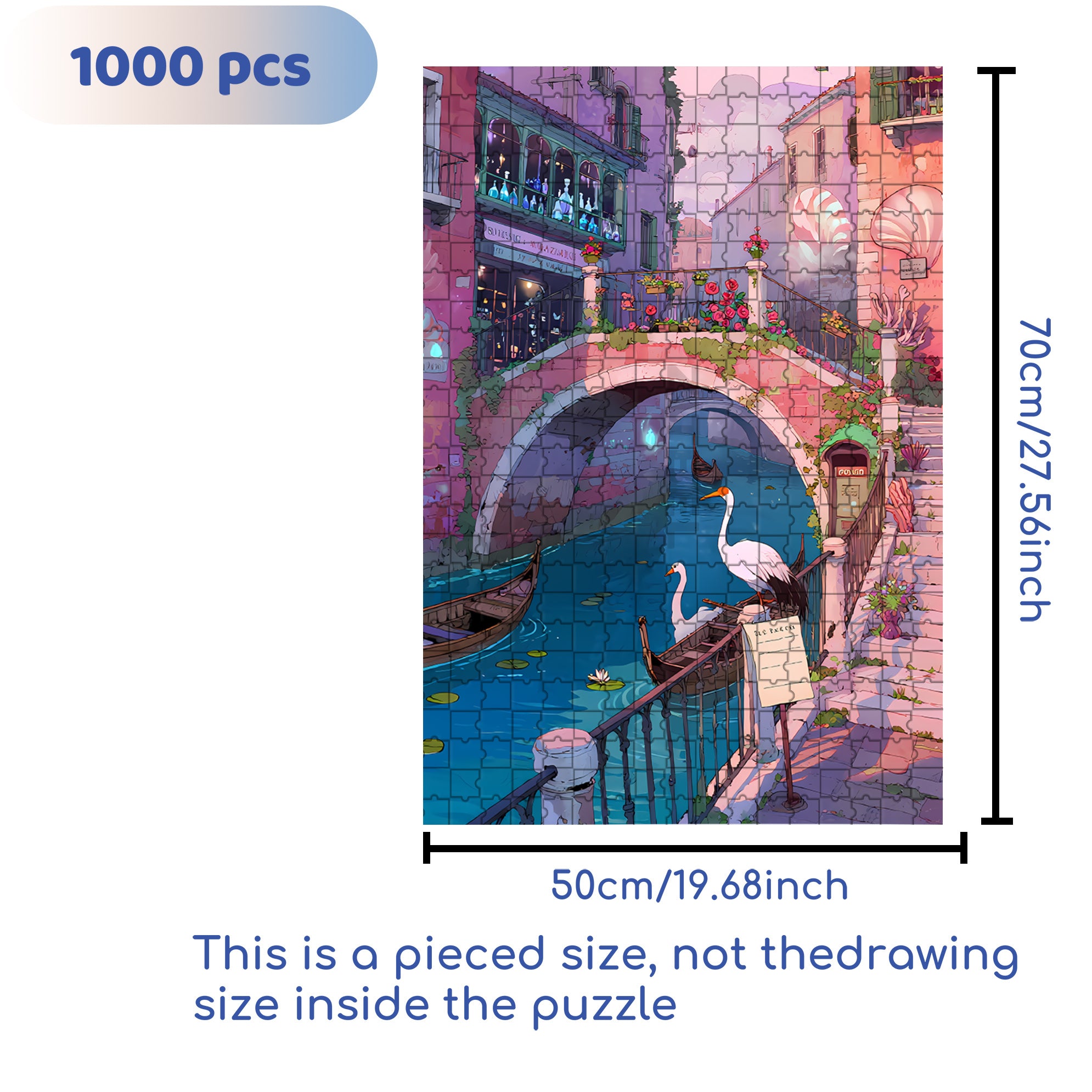 European Town 500pcs/1000pcs Jigsaw Puzzle, Scratch-Resistant, Interactive Family Game & Brain-Boosting DIY Decor, Perfect for Halloween, Christmas & New Year Gifts, Family Puzzle Game