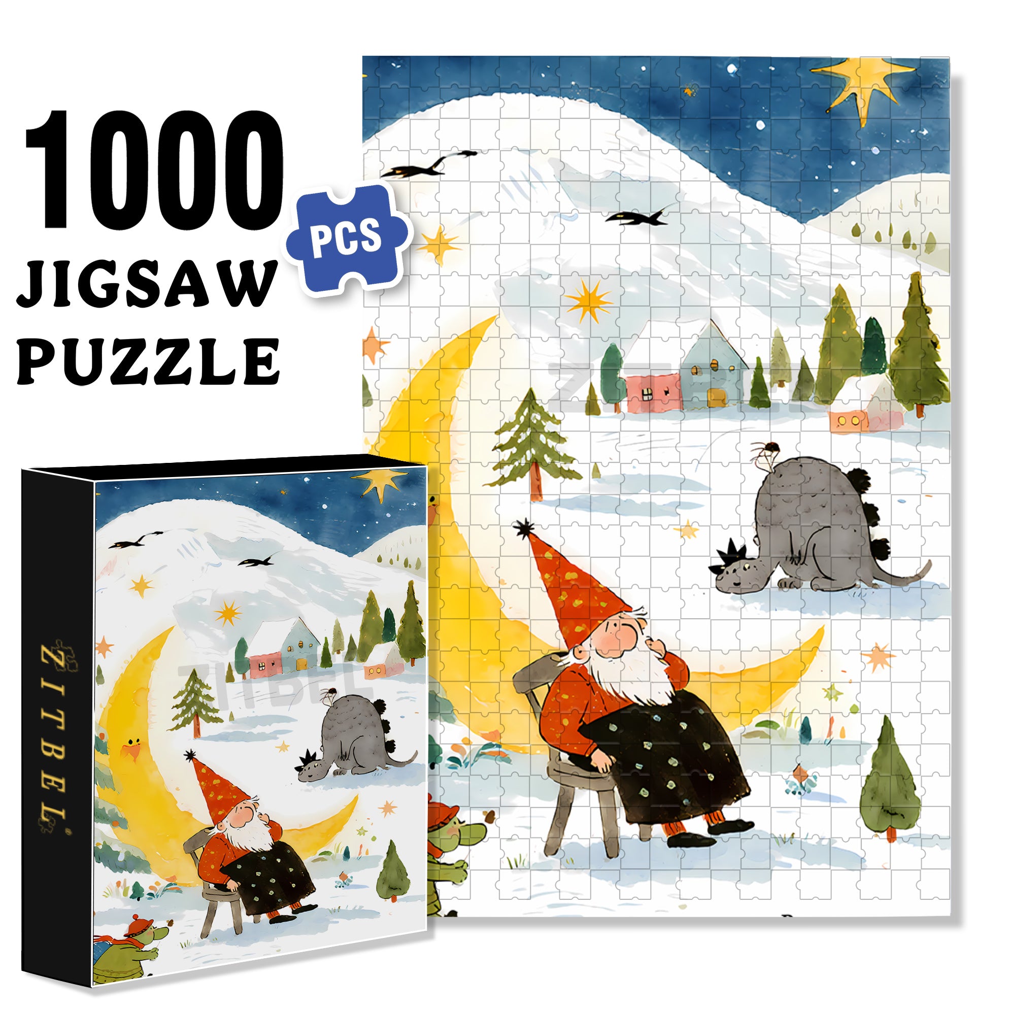 Fantasy Fairy Tale 500pcs/1000pcs Jigsaw Puzzle, Scratch-Resistant, Interactive Family Game & Brain-Boosting DIY Decor, Perfect for Halloween, Christmas & New Year Gifts, Family Puzzle Game