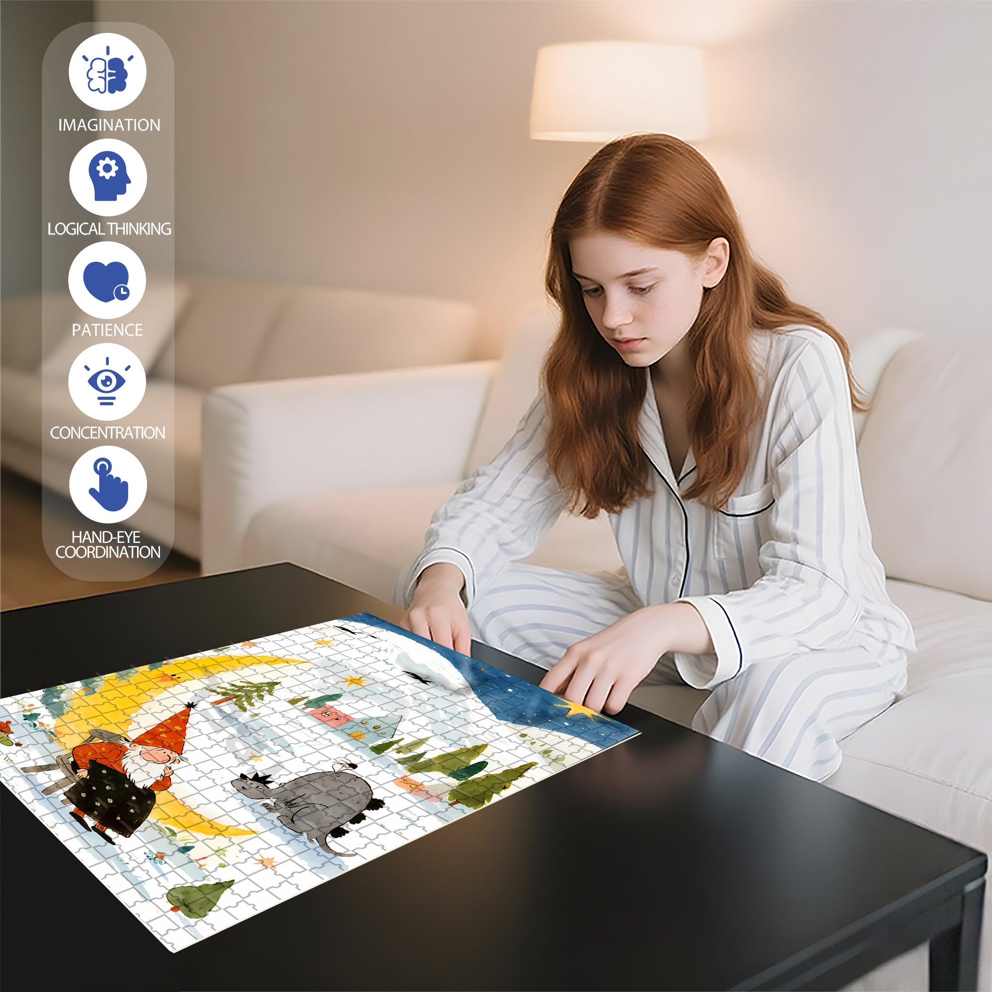 Fantasy Fairy Tale 500pcs/1000pcs Jigsaw Puzzle, Scratch-Resistant, Interactive Family Game & Brain-Boosting DIY Decor, Perfect for Halloween, Christmas & New Year Gifts, Family Puzzle Game
