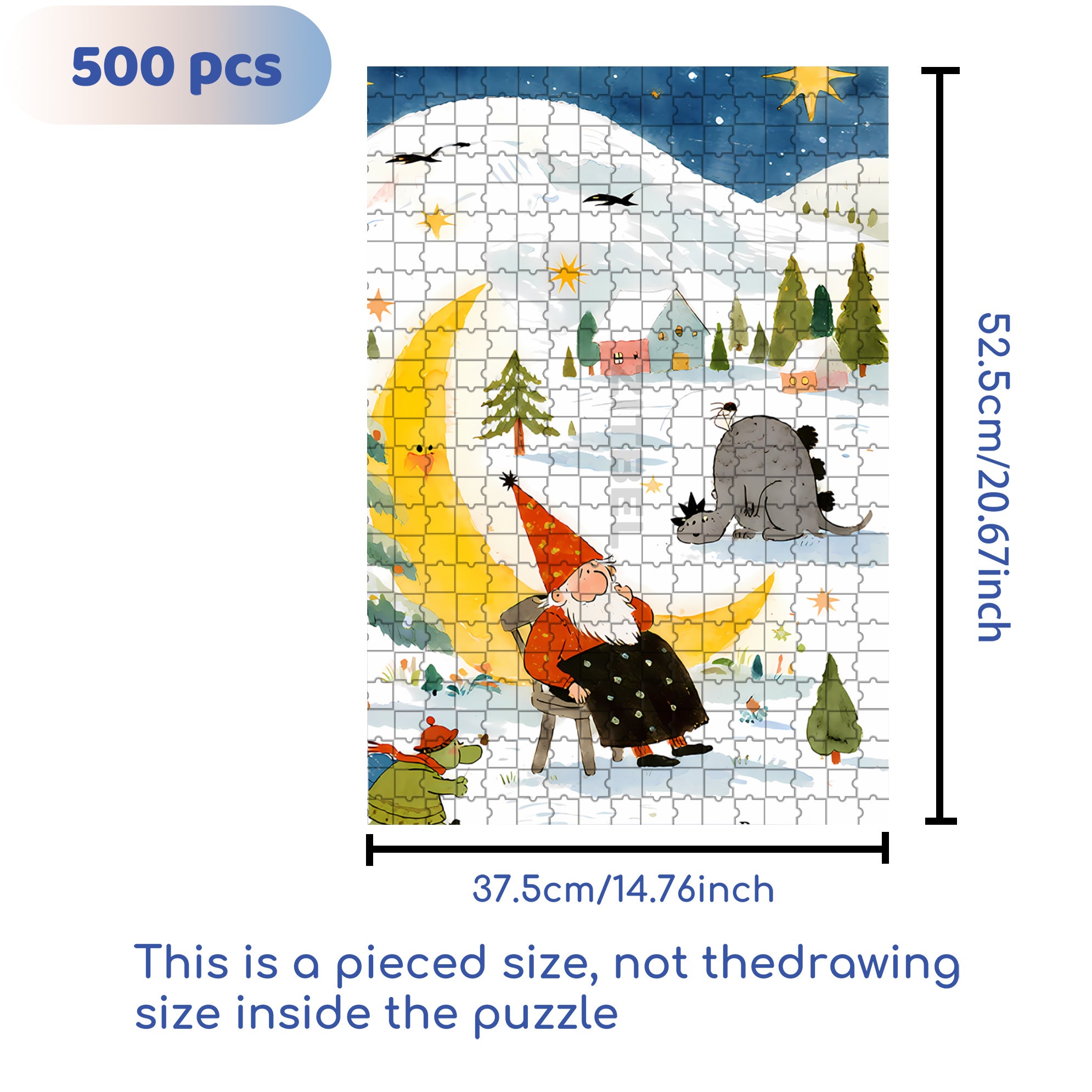 Fantasy Fairy Tale 500pcs/1000pcs Jigsaw Puzzle, Scratch-Resistant, Interactive Family Game & Brain-Boosting DIY Decor, Perfect for Halloween, Christmas & New Year Gifts, Family Puzzle Game