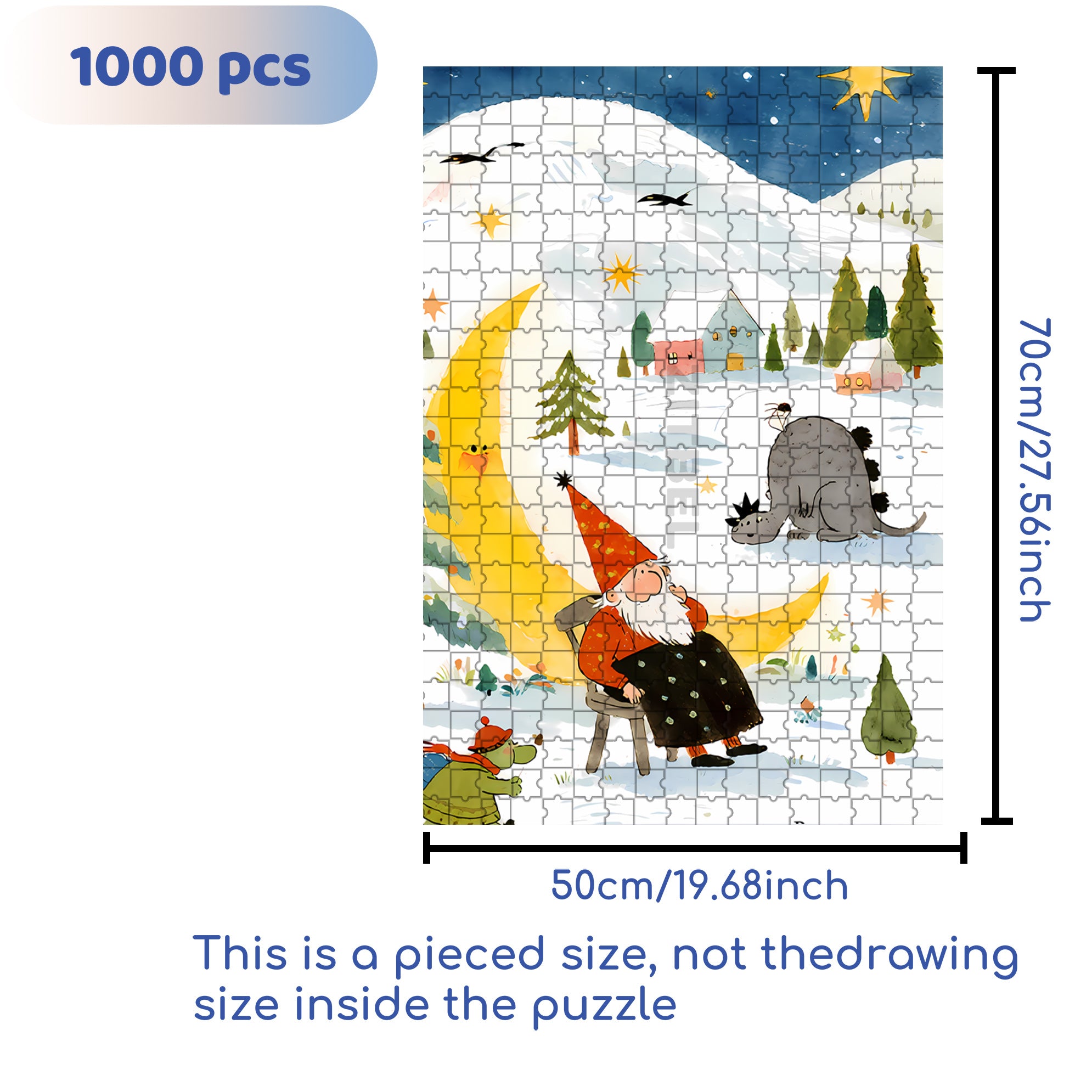 Fantasy Fairy Tale 500pcs/1000pcs Jigsaw Puzzle, Scratch-Resistant, Interactive Family Game & Brain-Boosting DIY Decor, Perfect for Halloween, Christmas & New Year Gifts, Family Puzzle Game