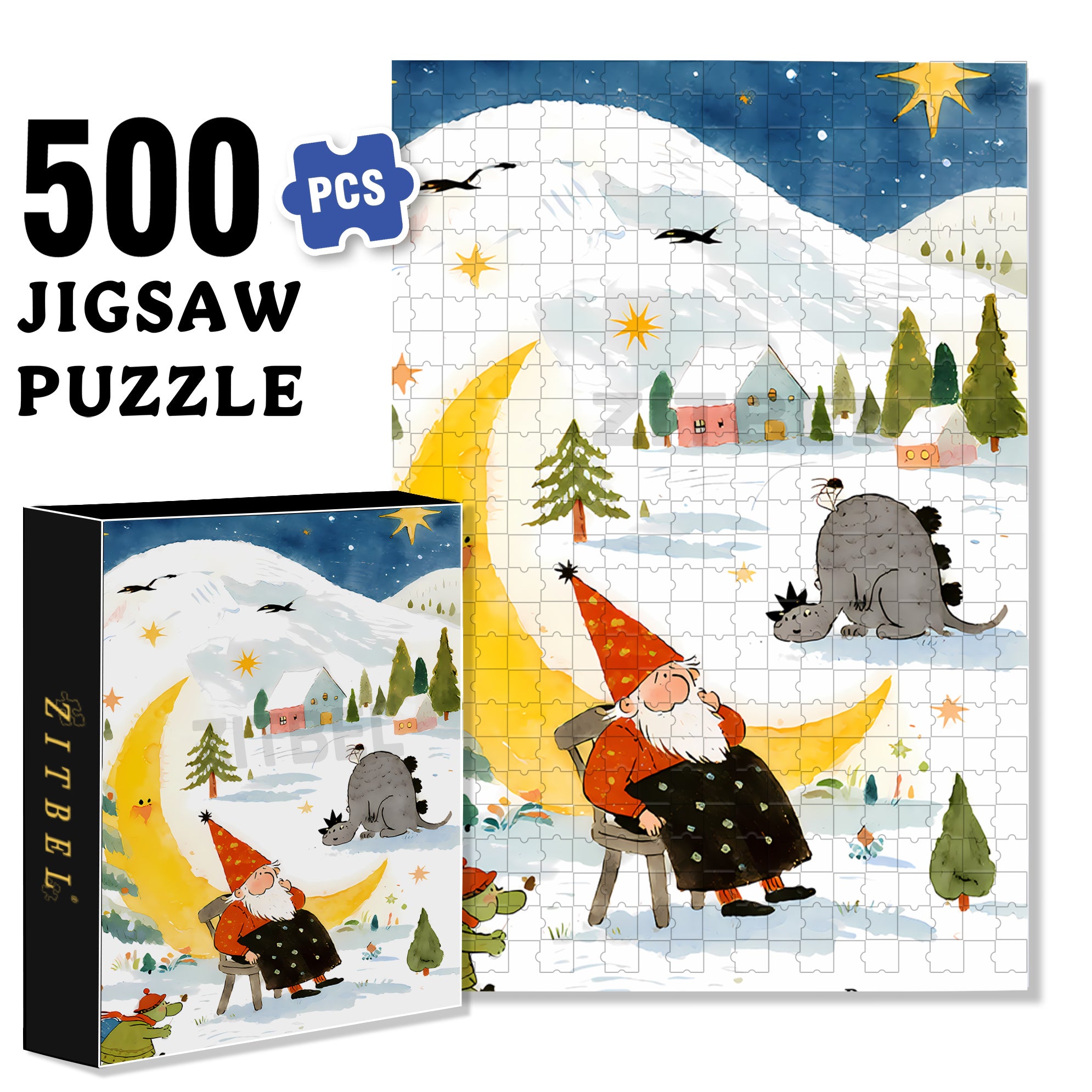 Fantasy Fairy Tale 500pcs/1000pcs Jigsaw Puzzle, Scratch-Resistant, Interactive Family Game & Brain-Boosting DIY Decor, Perfect for Halloween, Christmas & New Year Gifts, Family Puzzle Game