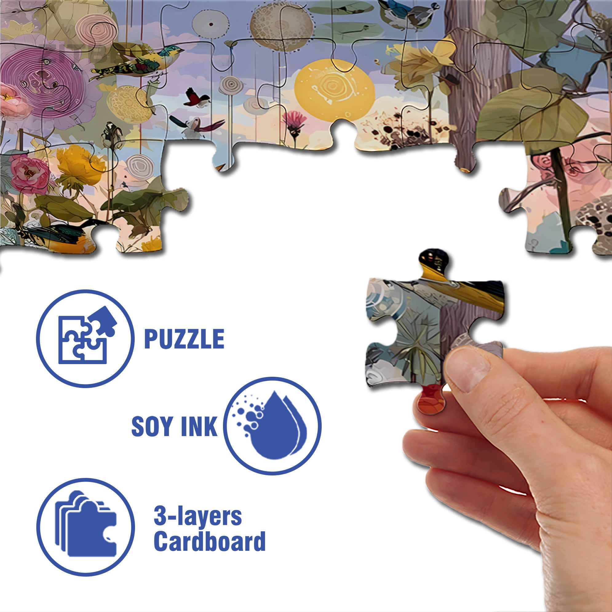 Flowers 500pcs/1000pcs Jigsaw Puzzle, Scratch-Resistant, Interactive Family Game & Brain-Boosting DIY Decor, Perfect for Halloween, Christmas & New Year Gifts, Family Puzzle Game