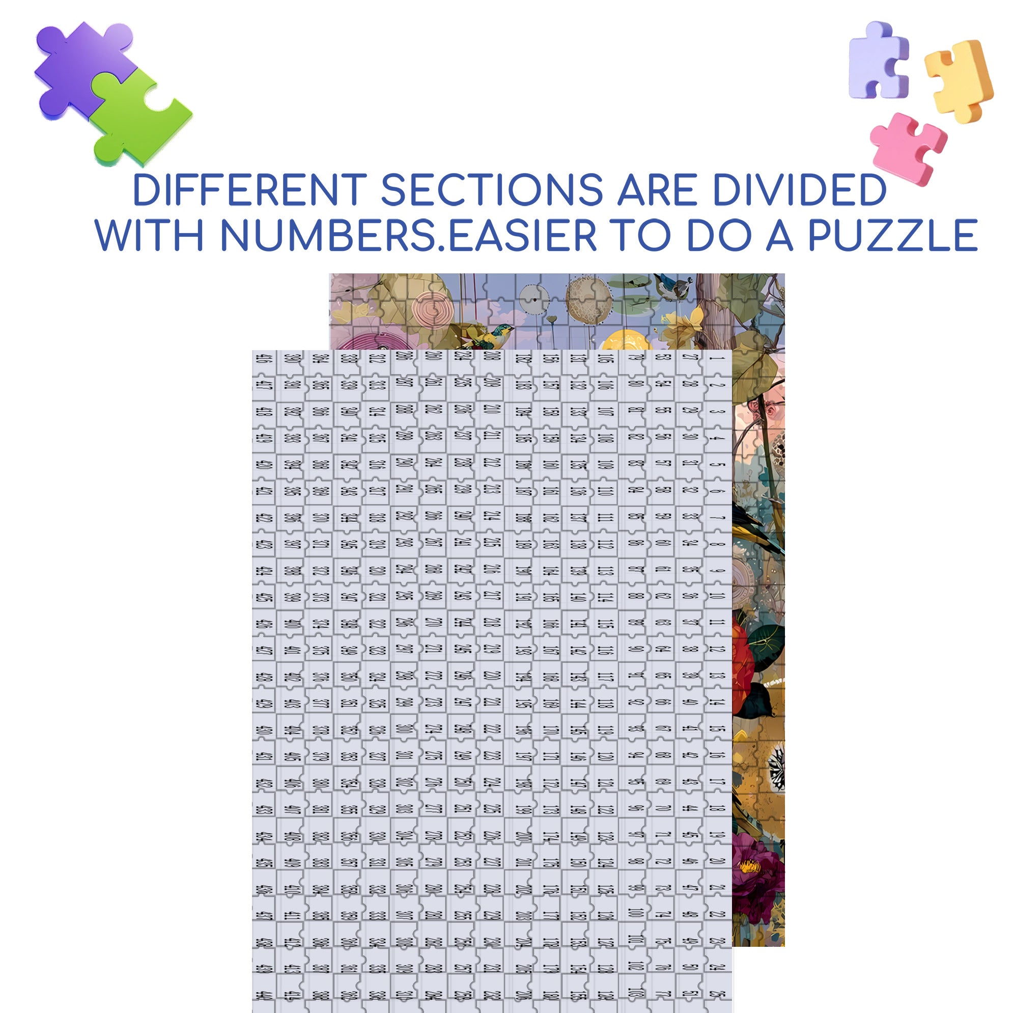 Flowers 500pcs/1000pcs Jigsaw Puzzle, Scratch-Resistant, Interactive Family Game & Brain-Boosting DIY Decor, Perfect for Halloween, Christmas & New Year Gifts, Family Puzzle Game