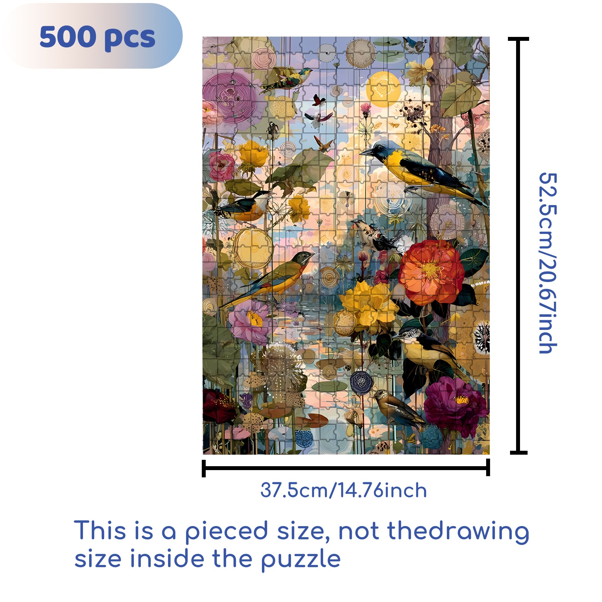 Flowers 500pcs/1000pcs Jigsaw Puzzle, Scratch-Resistant, Interactive Family Game & Brain-Boosting DIY Decor, Perfect for Halloween, Christmas & New Year Gifts, Family Puzzle Game