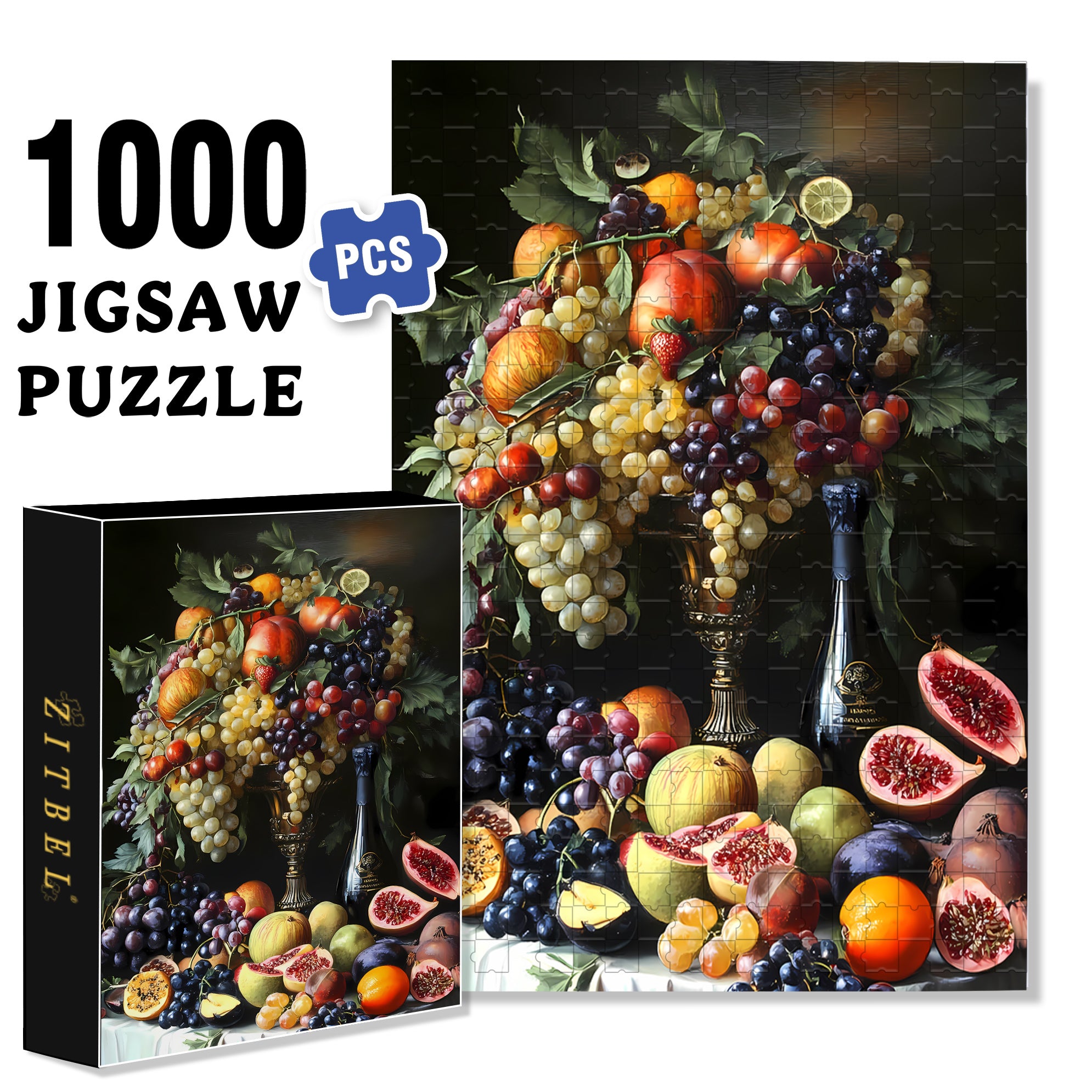 Fruit Feast 500pcs/1000pcs Jigsaw Puzzle, Scratch-Resistant, Interactive Family Game & Brain-Boosting DIY Decor, Perfect for Halloween, Christmas & New Year Gifts, Family Puzzle Game