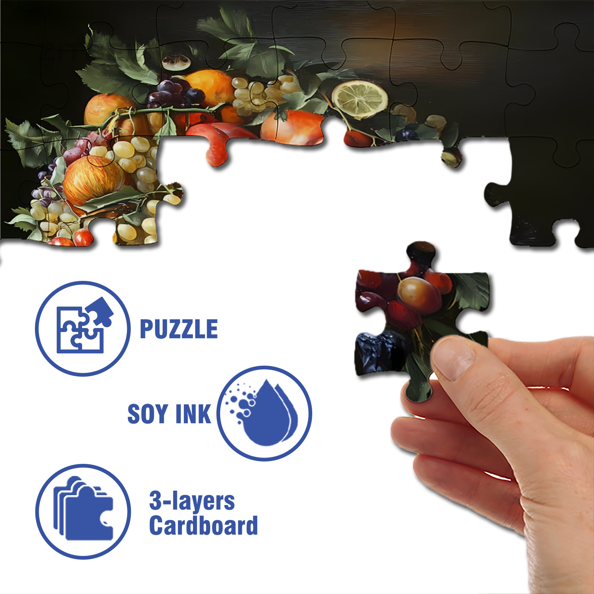 Fruit Feast 500pcs/1000pcs Jigsaw Puzzle, Scratch-Resistant, Interactive Family Game & Brain-Boosting DIY Decor, Perfect for Halloween, Christmas & New Year Gifts, Family Puzzle Game