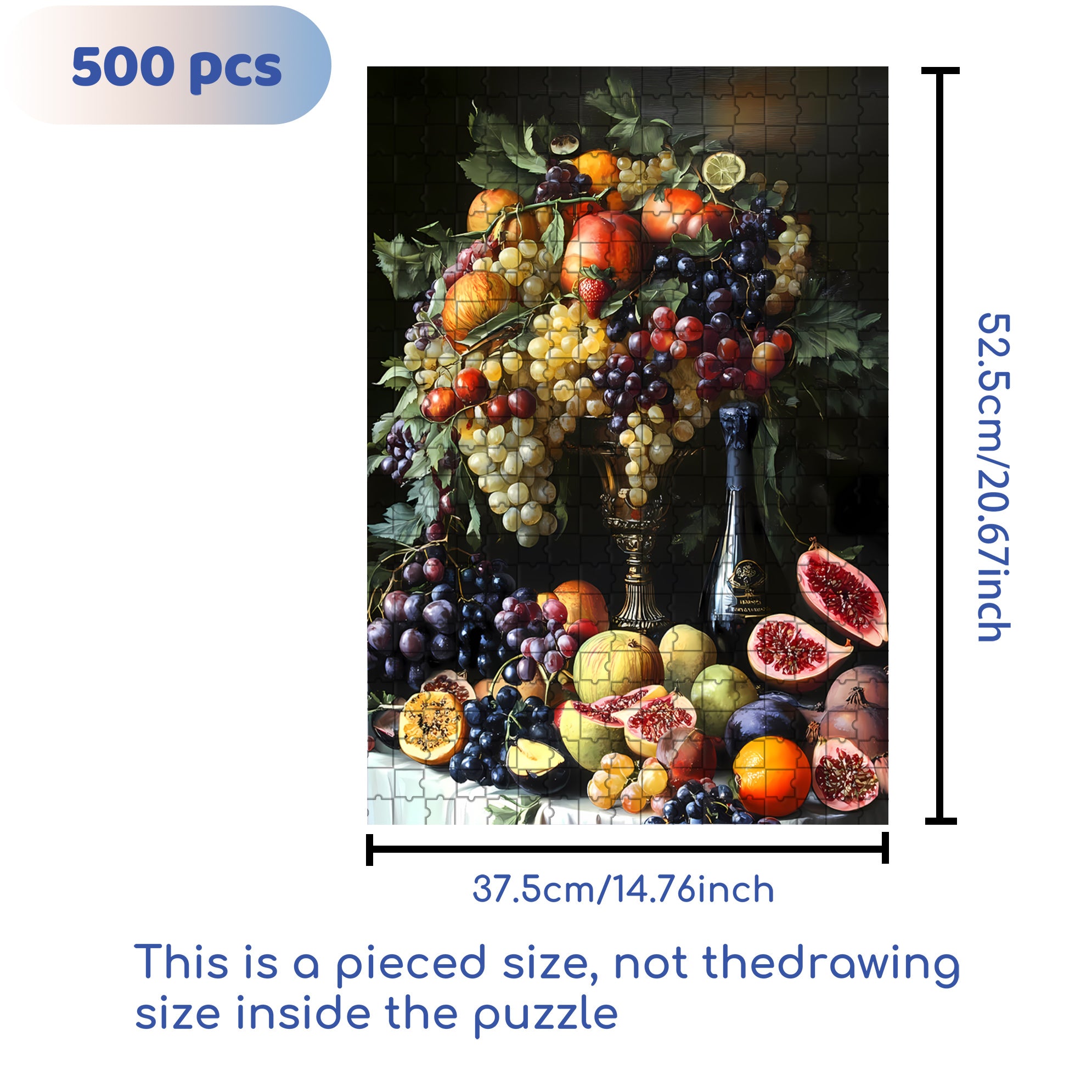 Fruit Feast 500pcs/1000pcs Jigsaw Puzzle, Scratch-Resistant, Interactive Family Game & Brain-Boosting DIY Decor, Perfect for Halloween, Christmas & New Year Gifts, Family Puzzle Game