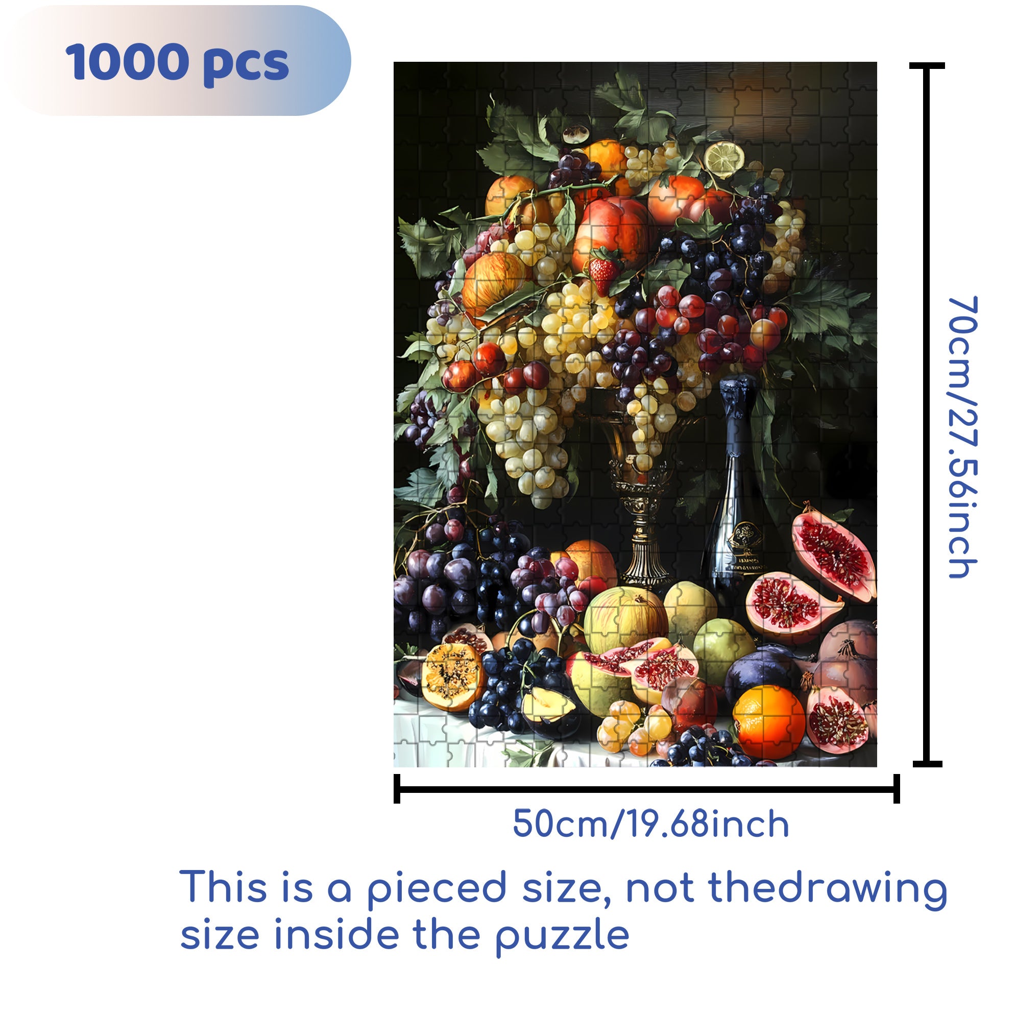 Fruit Feast 500pcs/1000pcs Jigsaw Puzzle, Scratch-Resistant, Interactive Family Game & Brain-Boosting DIY Decor, Perfect for Halloween, Christmas & New Year Gifts, Family Puzzle Game