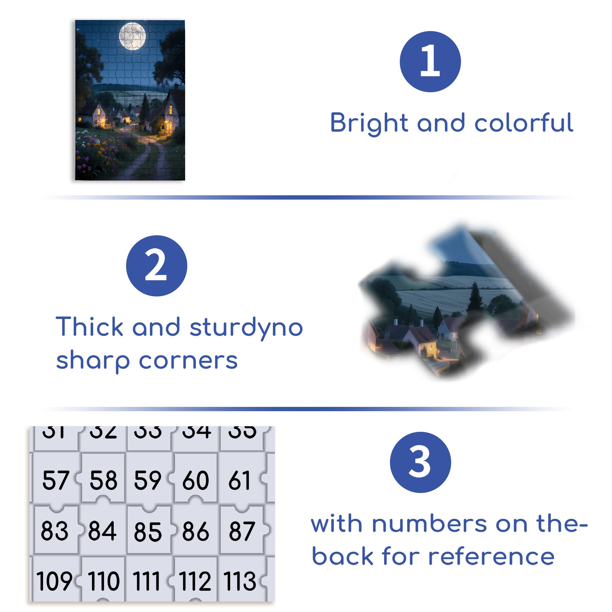 Full Moon Night 500pcs/1000pcs Jigsaw Puzzle, Scratch-Resistant, Interactive Family Game & Brain-Boosting DIY Decor, Perfect for Halloween, Christmas & New Year Gifts, Family Puzzle Game