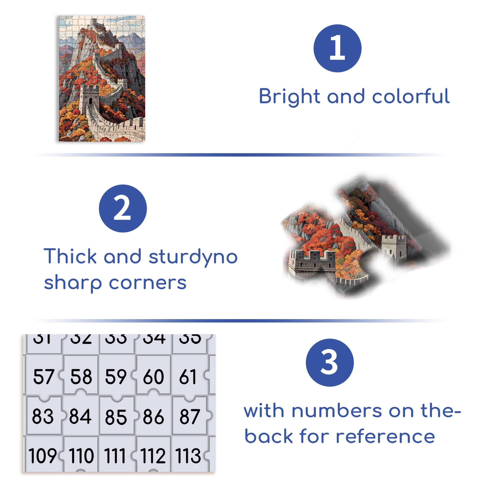 Great Wall 500pcs/1000pcs Jigsaw Puzzle, Scratch-Resistant, Interactive Family Game & Brain-Boosting DIY Decor, Perfect for Halloween, Christmas & New Year Gifts, Family Puzzle Game