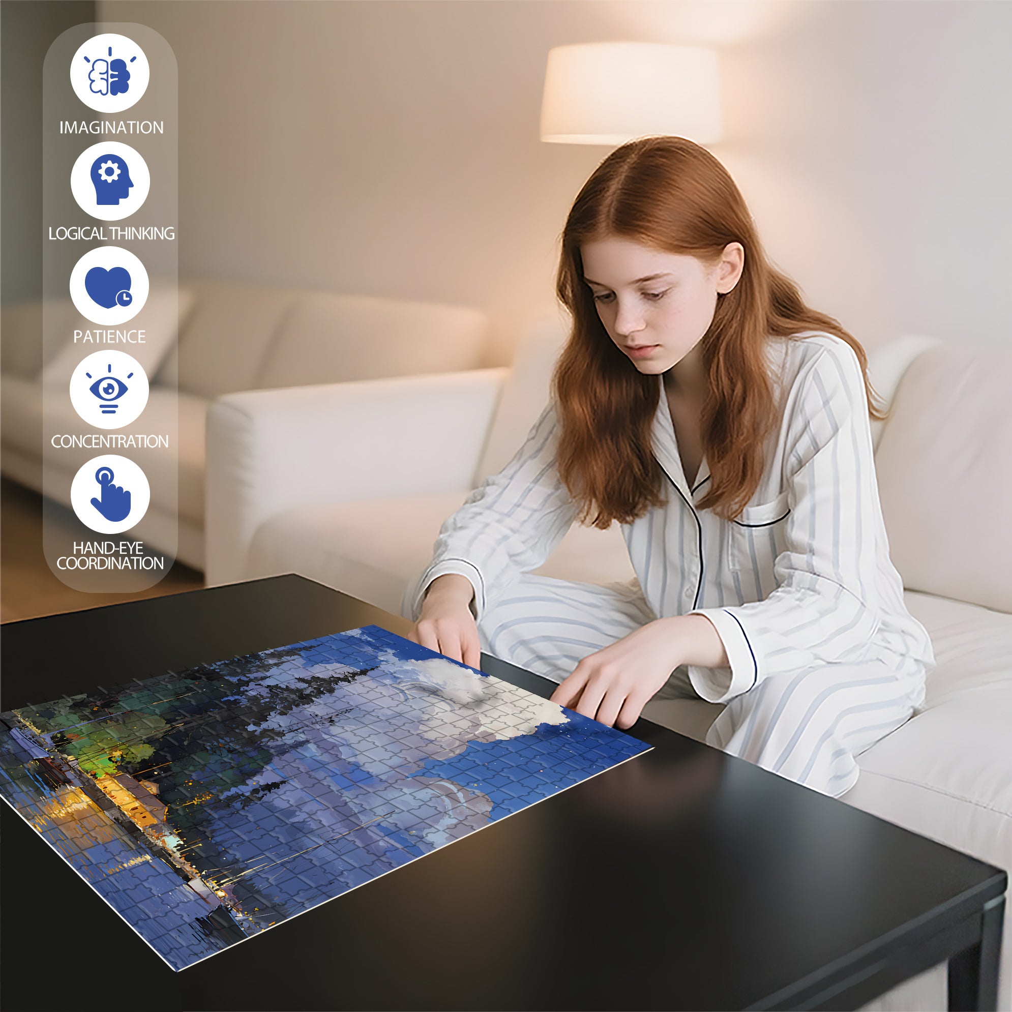 Harbor 500pcs/1000pcs Jigsaw Puzzle, Scratch-Resistant, Interactive Family Game & Brain-Boosting DIY Decor, Perfect for Halloween, Christmas & New Year Gifts, Family Puzzle Game
