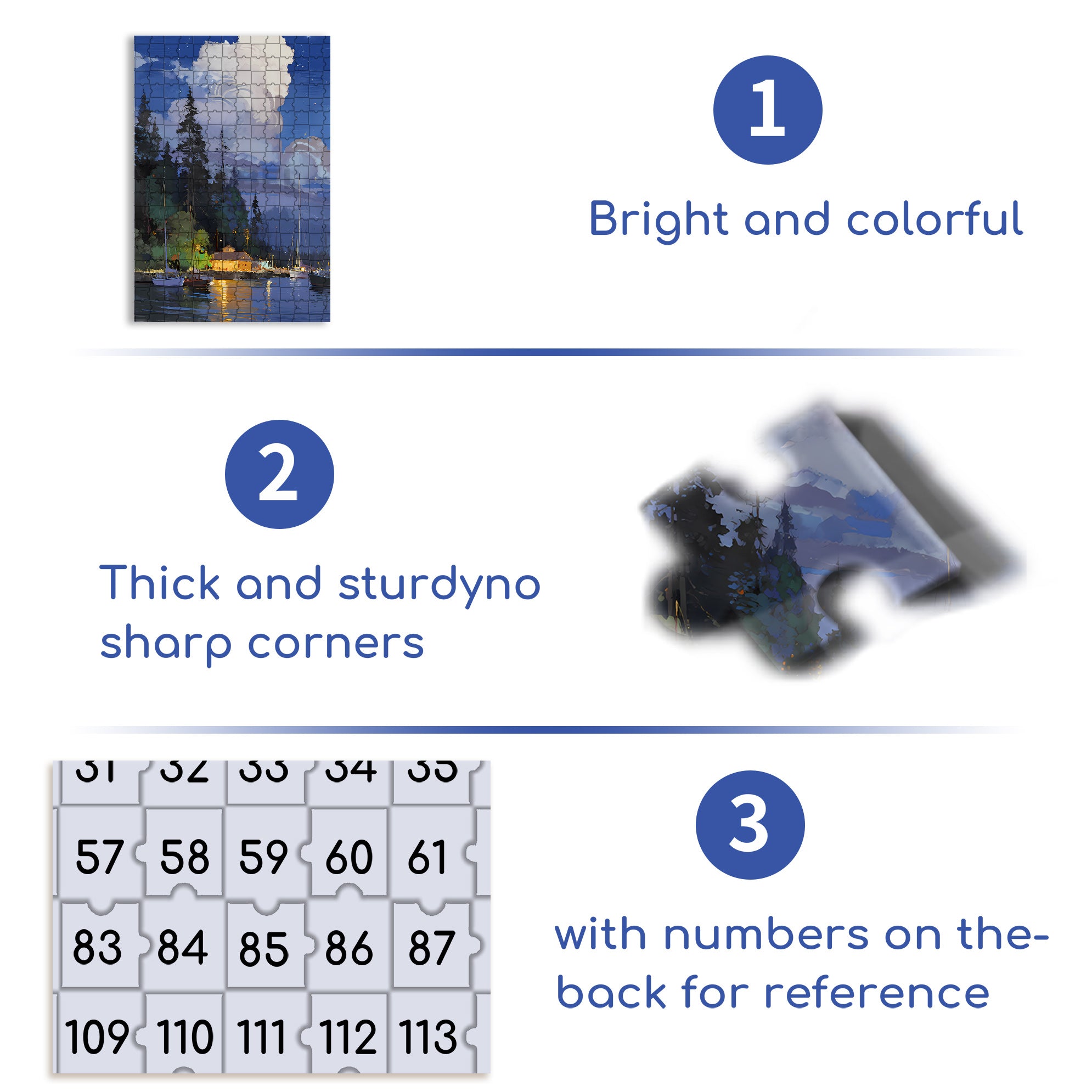 Harbor 500pcs/1000pcs Jigsaw Puzzle, Scratch-Resistant, Interactive Family Game & Brain-Boosting DIY Decor, Perfect for Halloween, Christmas & New Year Gifts, Family Puzzle Game