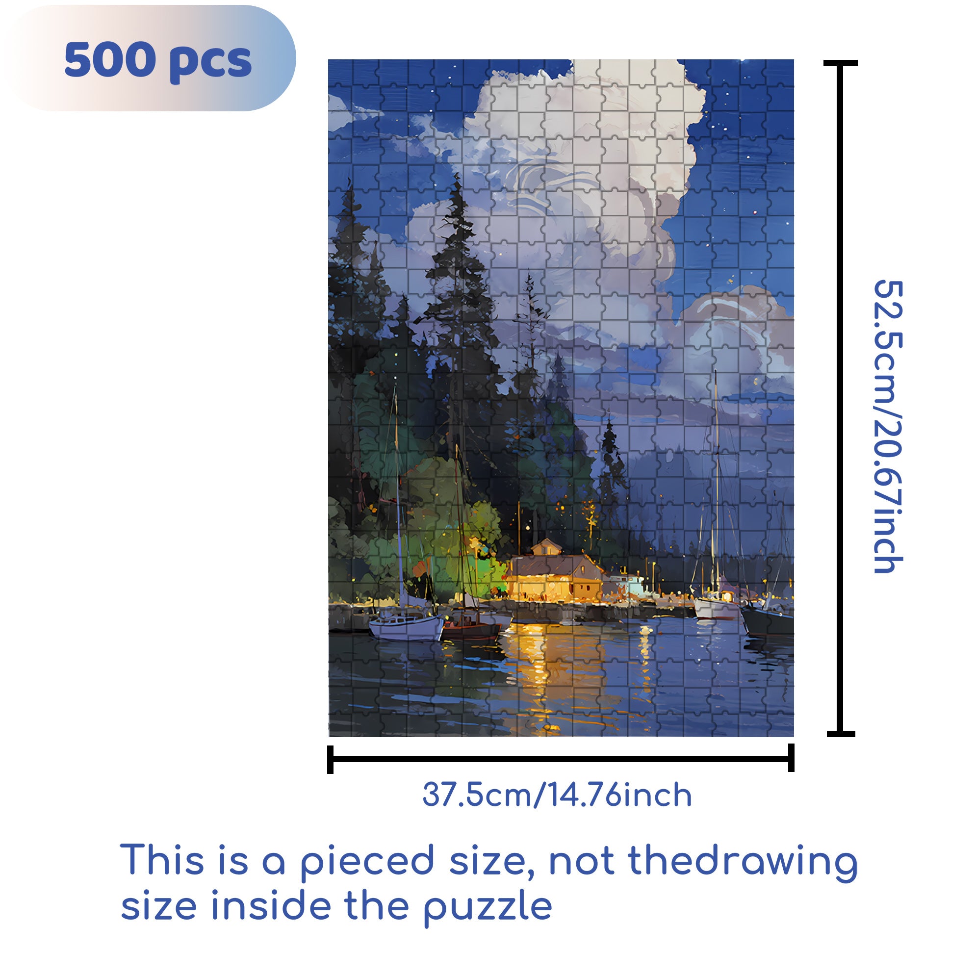 Harbor 500pcs/1000pcs Jigsaw Puzzle, Scratch-Resistant, Interactive Family Game & Brain-Boosting DIY Decor, Perfect for Halloween, Christmas & New Year Gifts, Family Puzzle Game