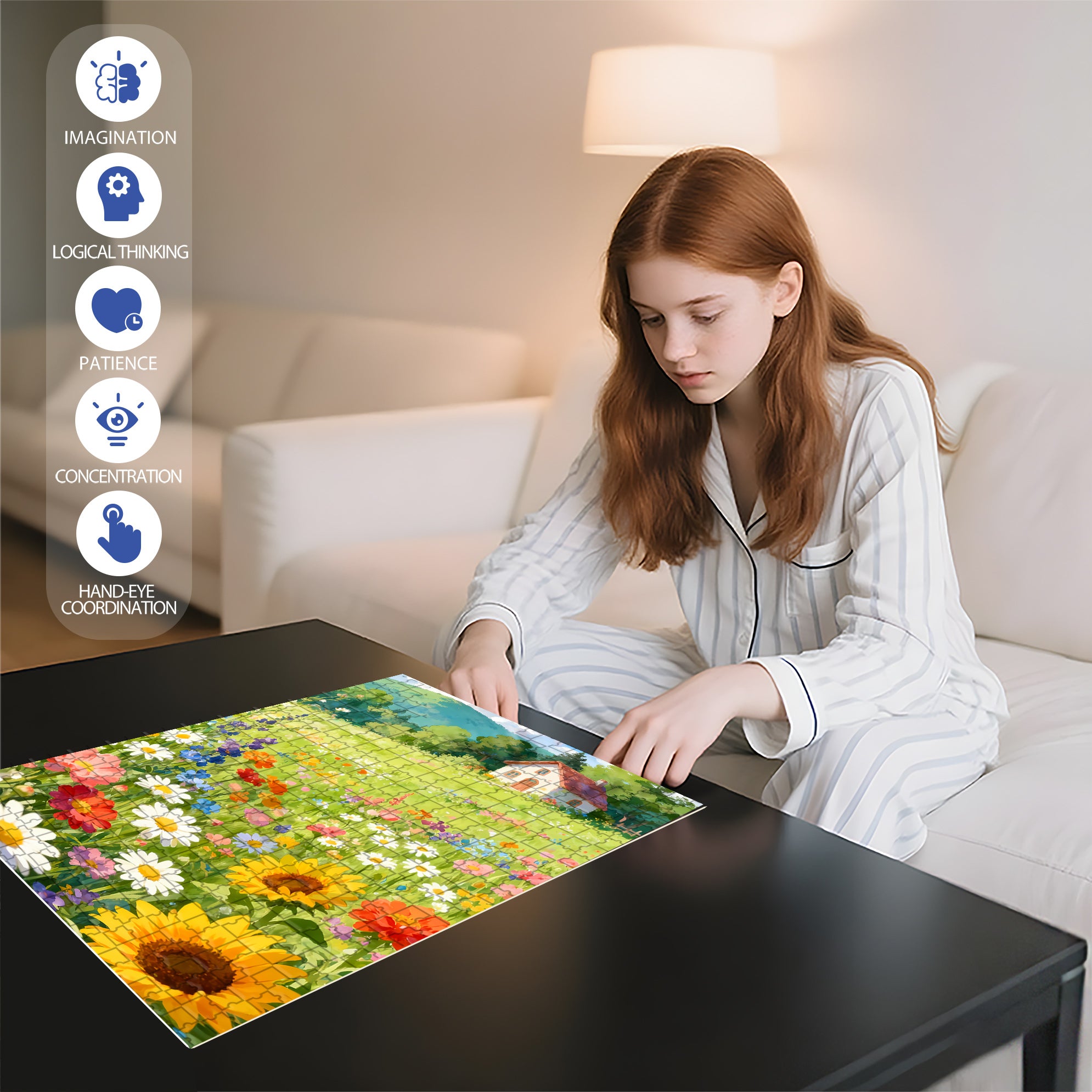 Hut On The Hillside 500pcs/1000pcs Jigsaw Puzzle, Scratch-Resistant, Interactive Family Game & Brain-Boosting DIY Decor, Perfect for Halloween, Christmas & New Year Gifts, Family Puzzle Game