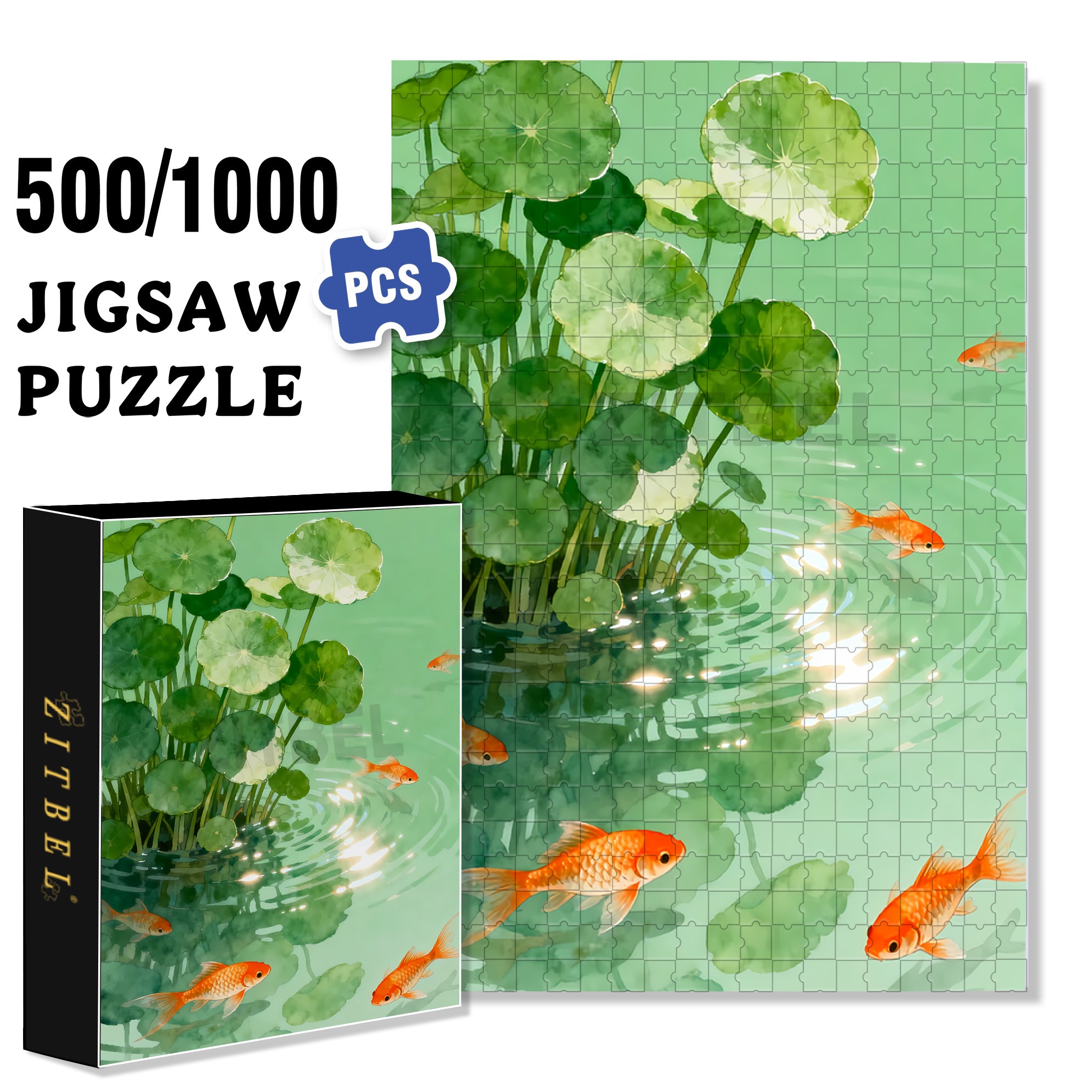 Hydrocotyle Vulgaris 500pcs/1000pcs Jigsaw Puzzle, Scratch-Resistant, Interactive Family Game & Brain-Boosting DIY Decor, Perfect for Halloween, Christmas & New Year Gifts, Family Puzzle Game