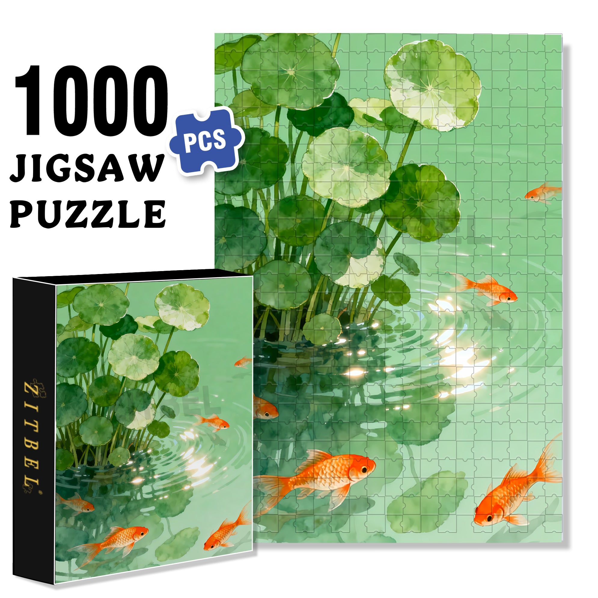 Hydrocotyle Vulgaris 500pcs/1000pcs Jigsaw Puzzle, Scratch-Resistant, Interactive Family Game & Brain-Boosting DIY Decor, Perfect for Halloween, Christmas & New Year Gifts, Family Puzzle Game