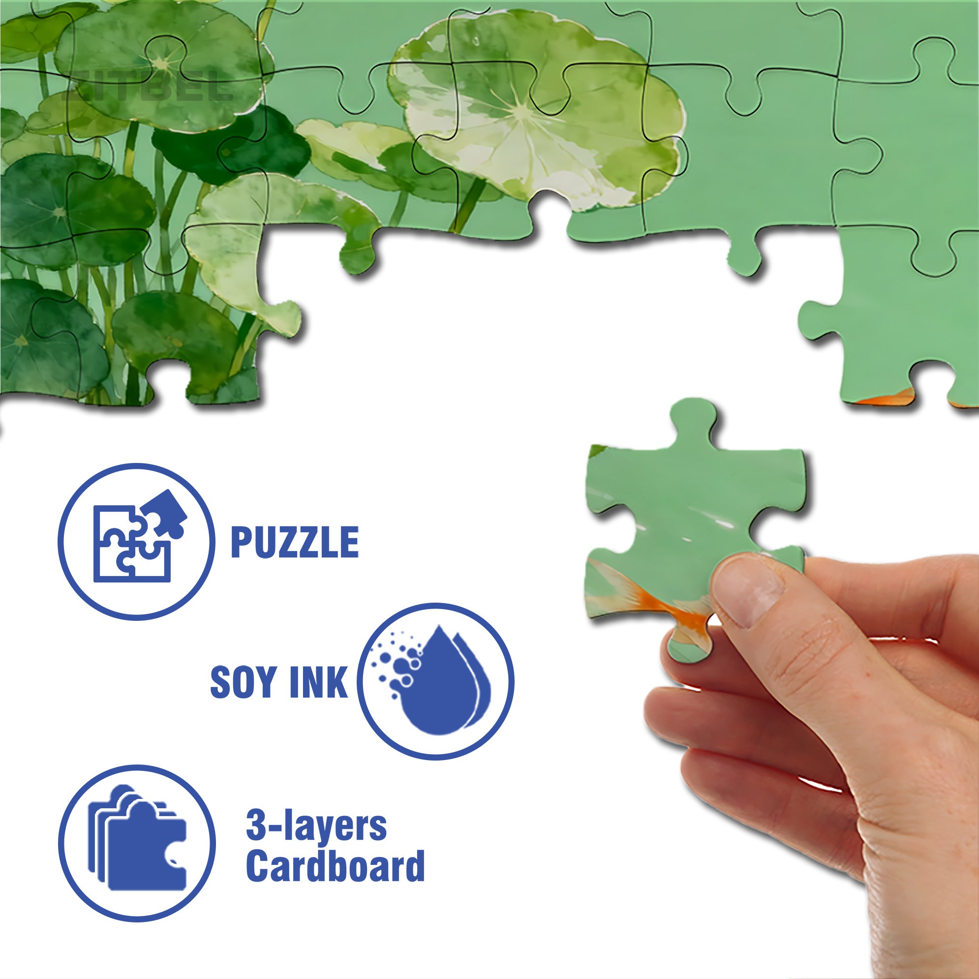 Hydrocotyle Vulgaris 500pcs/1000pcs Jigsaw Puzzle, Scratch-Resistant, Interactive Family Game & Brain-Boosting DIY Decor, Perfect for Halloween, Christmas & New Year Gifts, Family Puzzle Game