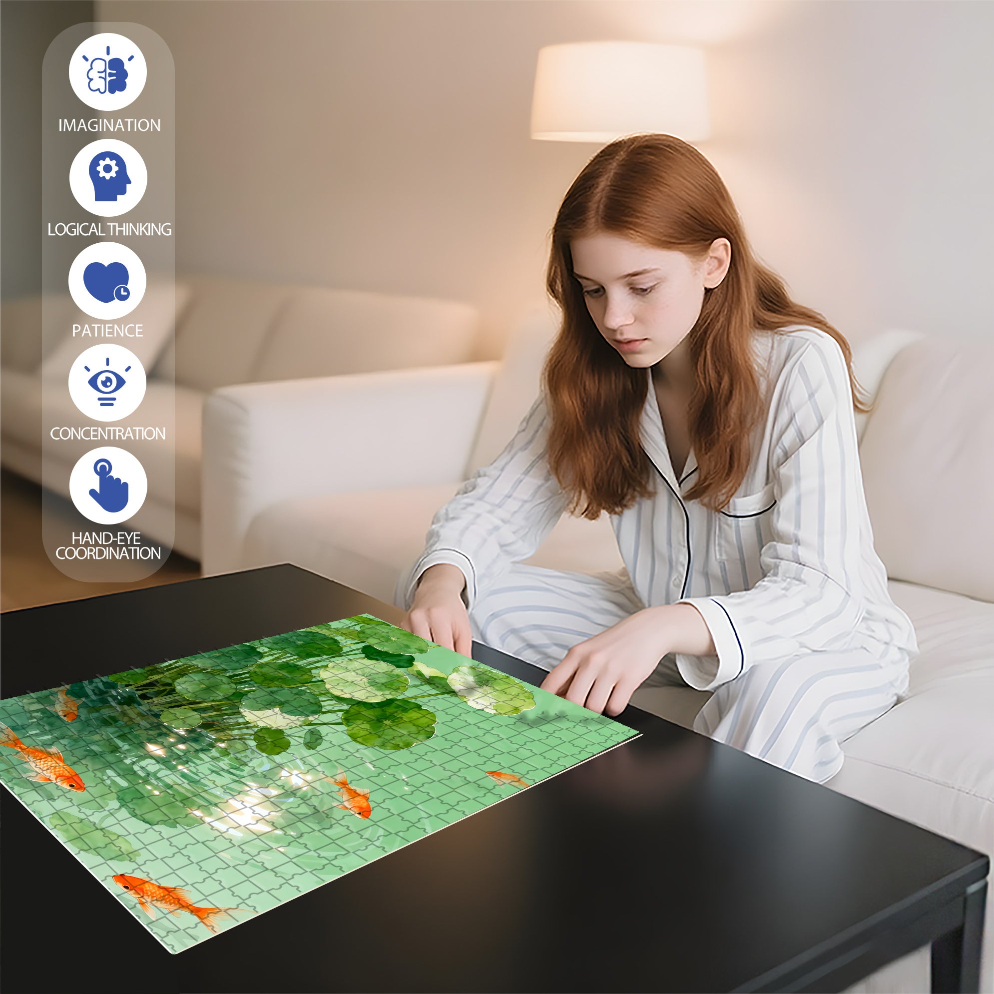 Hydrocotyle Vulgaris 500pcs/1000pcs Jigsaw Puzzle, Scratch-Resistant, Interactive Family Game & Brain-Boosting DIY Decor, Perfect for Halloween, Christmas & New Year Gifts, Family Puzzle Game