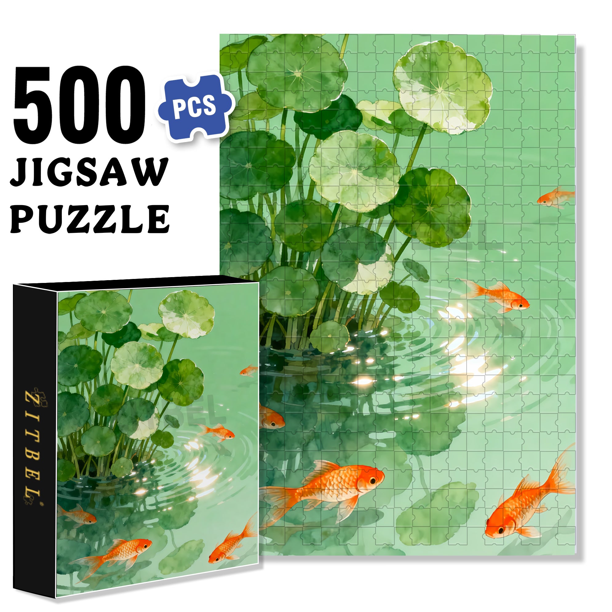 Hydrocotyle Vulgaris 500pcs/1000pcs Jigsaw Puzzle, Scratch-Resistant, Interactive Family Game & Brain-Boosting DIY Decor, Perfect for Halloween, Christmas & New Year Gifts, Family Puzzle Game