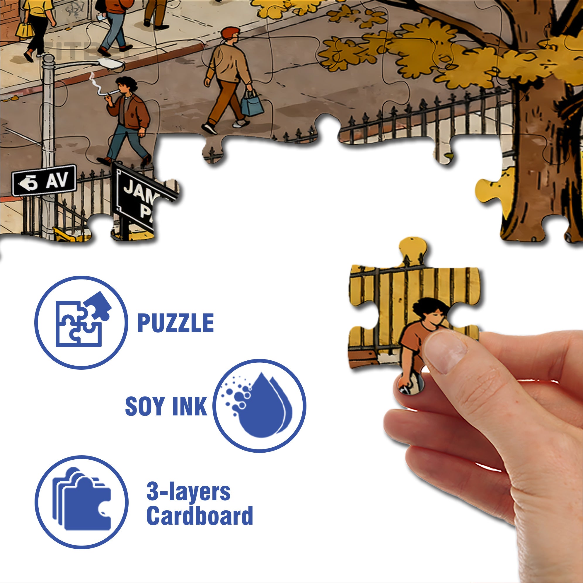 Jamaica Park 500pcs/1000pcs Jigsaw Puzzle, Scratch-Resistant, Interactive Family Game & Brain-Boosting DIY Decor, Perfect for Halloween, Christmas & New Year Gifts, Family Puzzle Game