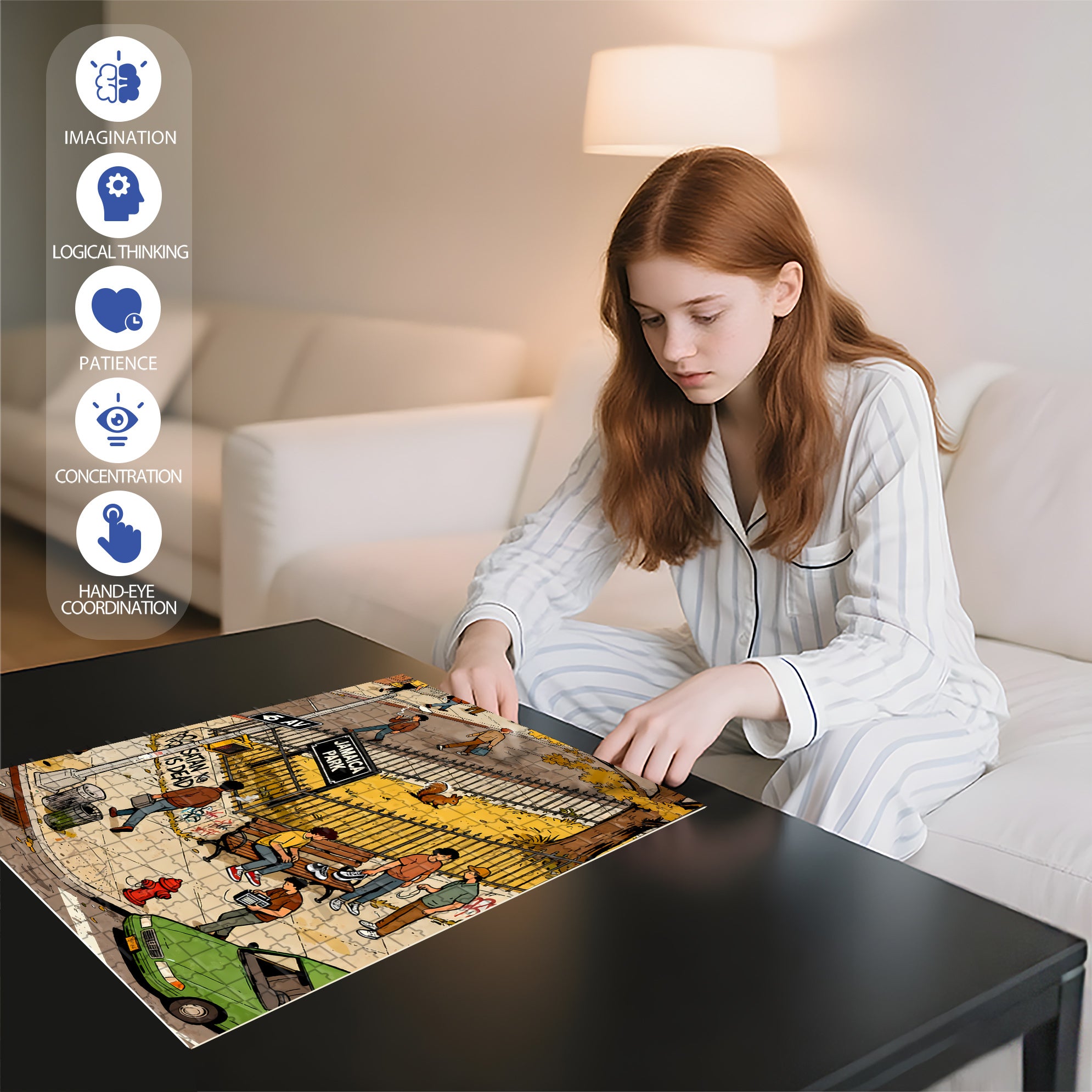 Jamaica Park 500pcs/1000pcs Jigsaw Puzzle, Scratch-Resistant, Interactive Family Game & Brain-Boosting DIY Decor, Perfect for Halloween, Christmas & New Year Gifts, Family Puzzle Game