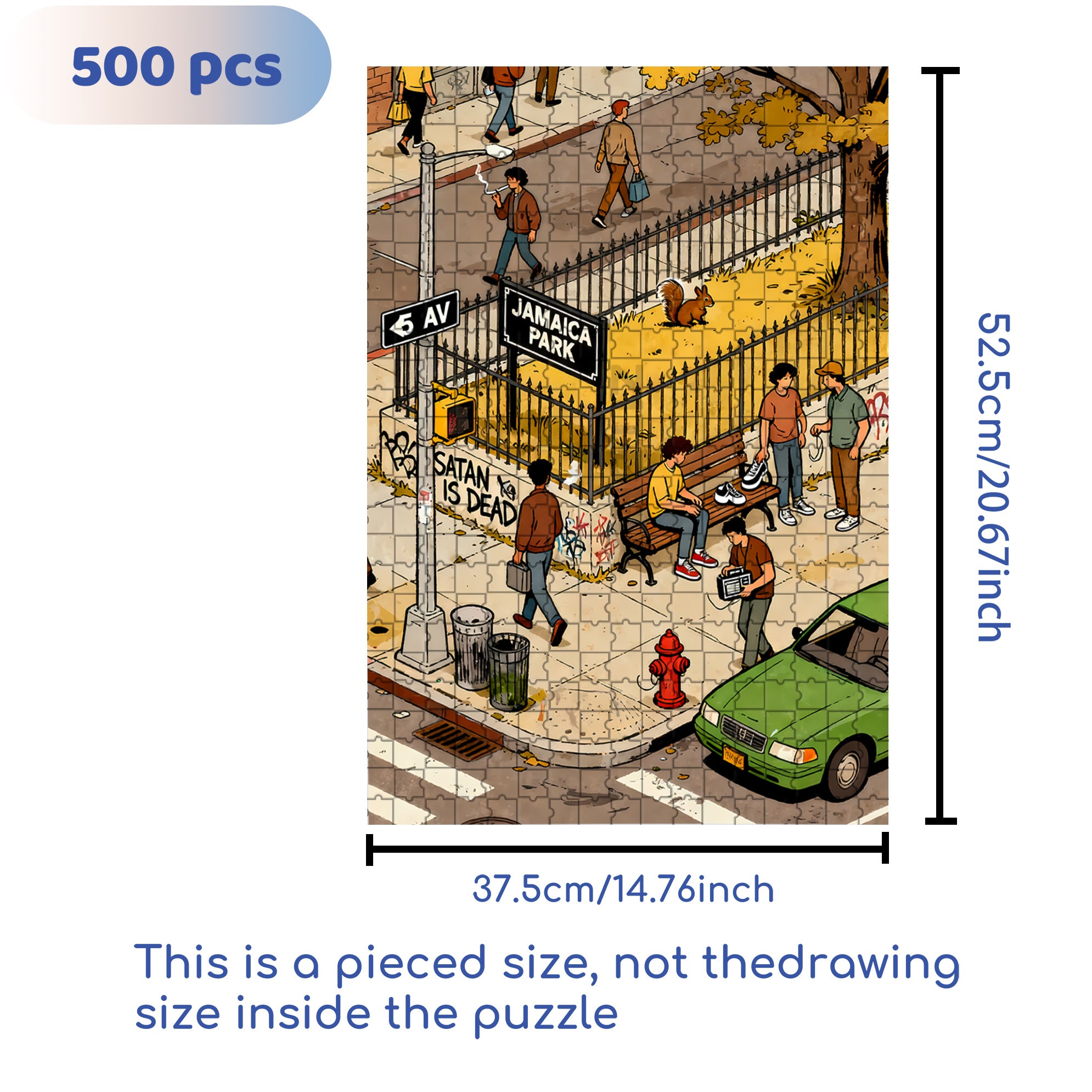 Jamaica Park 500pcs/1000pcs Jigsaw Puzzle, Scratch-Resistant, Interactive Family Game & Brain-Boosting DIY Decor, Perfect for Halloween, Christmas & New Year Gifts, Family Puzzle Game