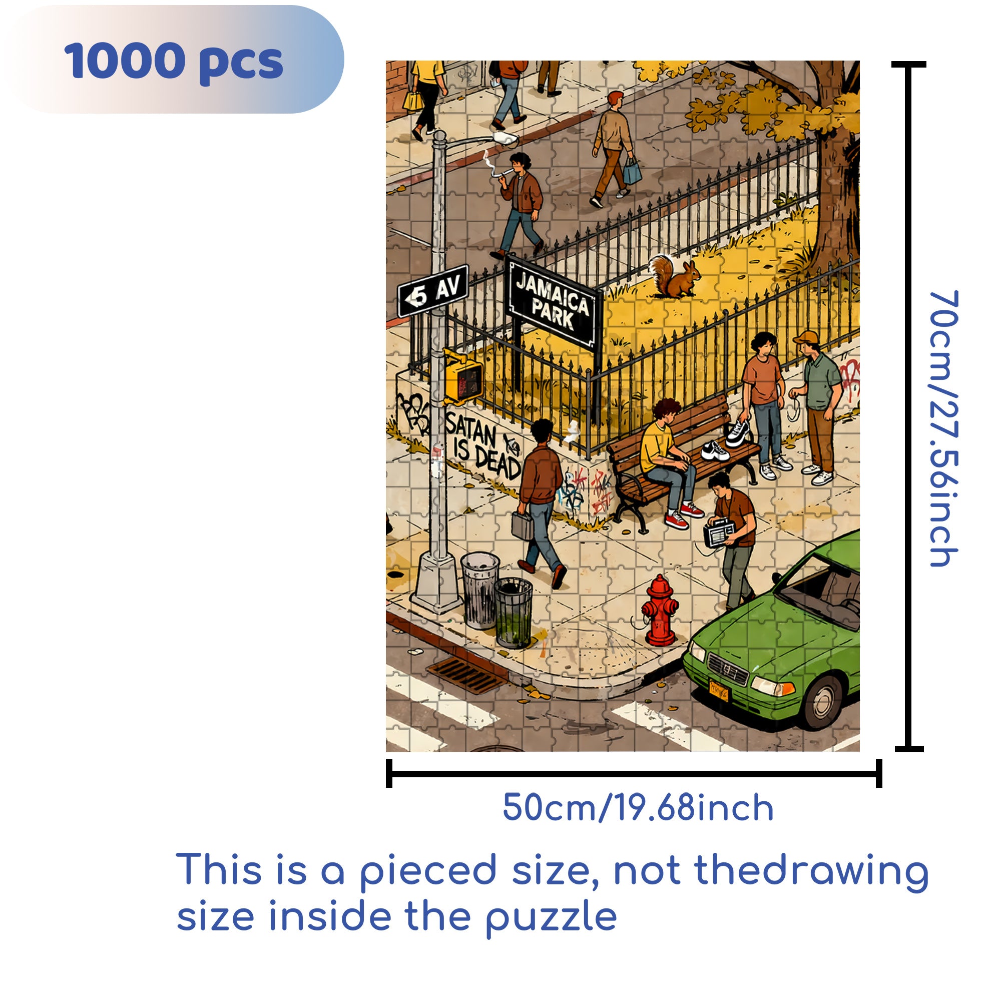 Jamaica Park 500pcs/1000pcs Jigsaw Puzzle, Scratch-Resistant, Interactive Family Game & Brain-Boosting DIY Decor, Perfect for Halloween, Christmas & New Year Gifts, Family Puzzle Game