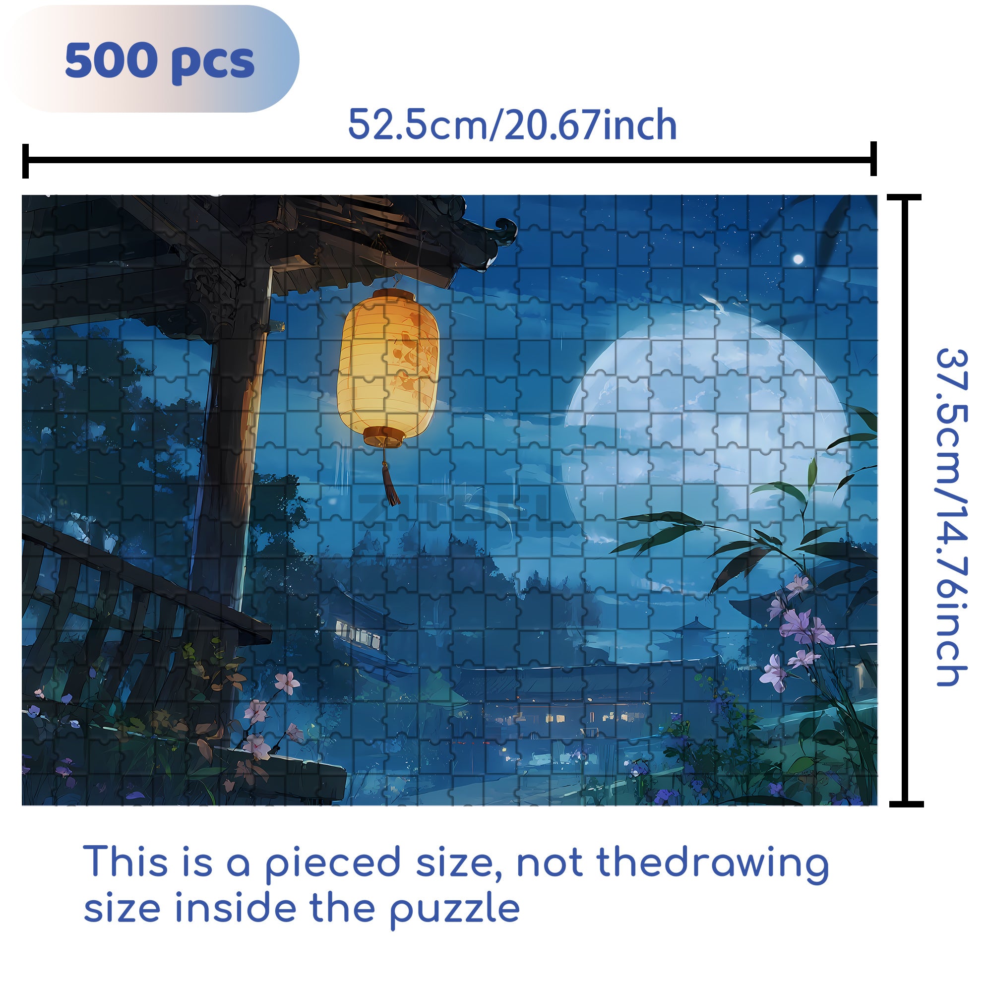 Lantern 500pcs/1000pcs Jigsaw Puzzle, Scratch-Resistant, Interactive Family Game & Brain-Boosting DIY Decor, Perfect for Halloween, Christmas & New Year Gifts, Family Puzzle Game