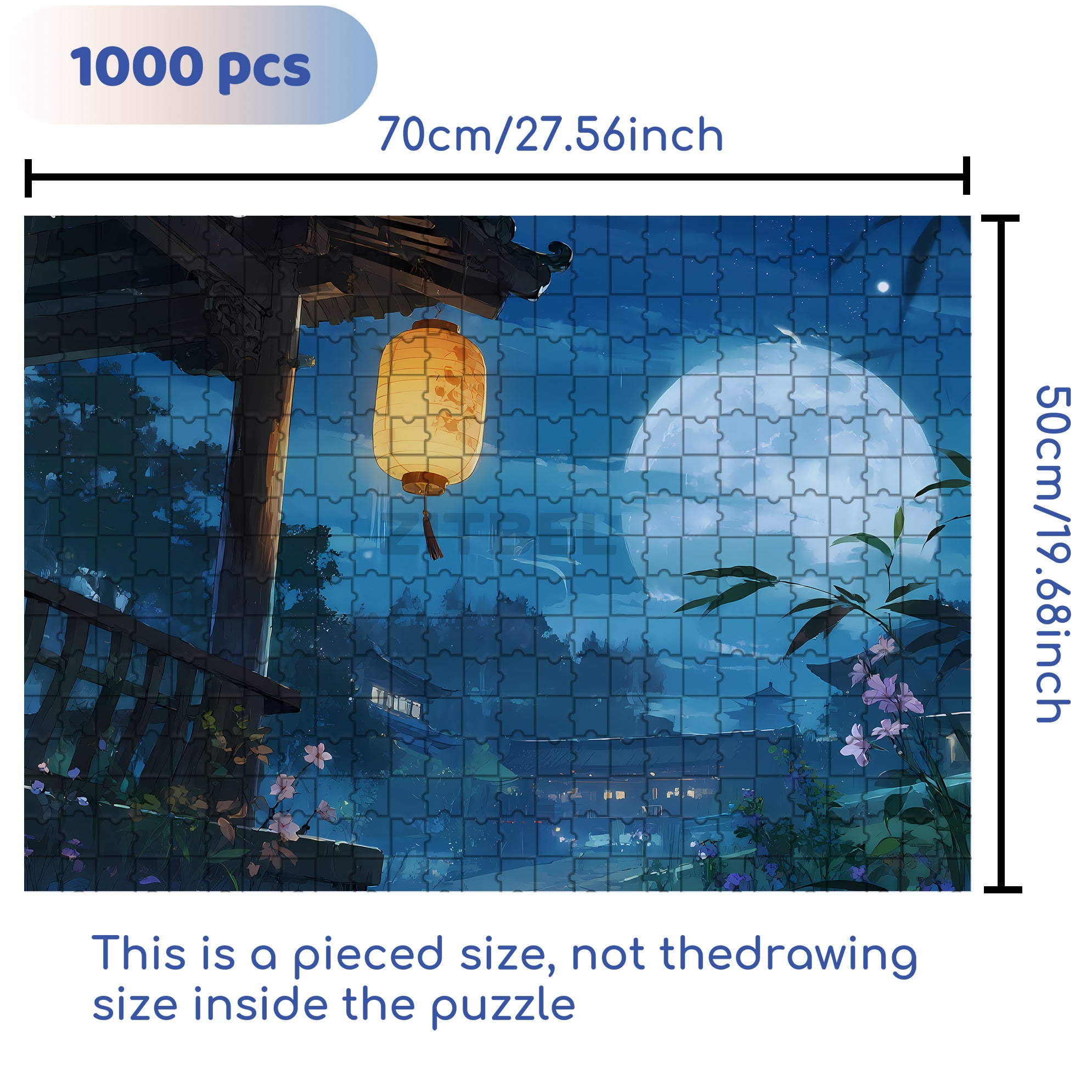 Lantern 500pcs/1000pcs Jigsaw Puzzle, Scratch-Resistant, Interactive Family Game & Brain-Boosting DIY Decor, Perfect for Halloween, Christmas & New Year Gifts, Family Puzzle Game