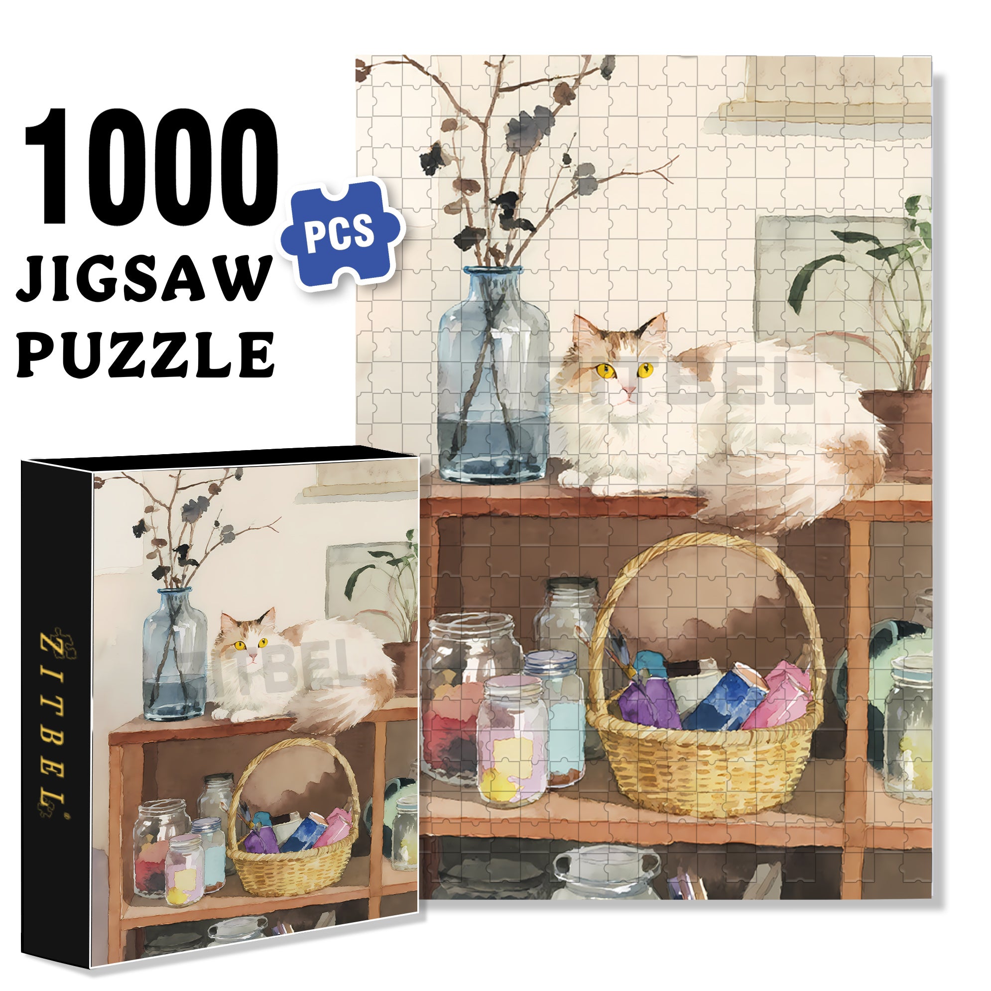 Lovely 500pcs/1000pcs Jigsaw Puzzle, Scratch-Resistant, Interactive Family Game & Brain-Boosting DIY Decor, Perfect for Halloween, Christmas & New Year Gifts, Family Puzzle Game