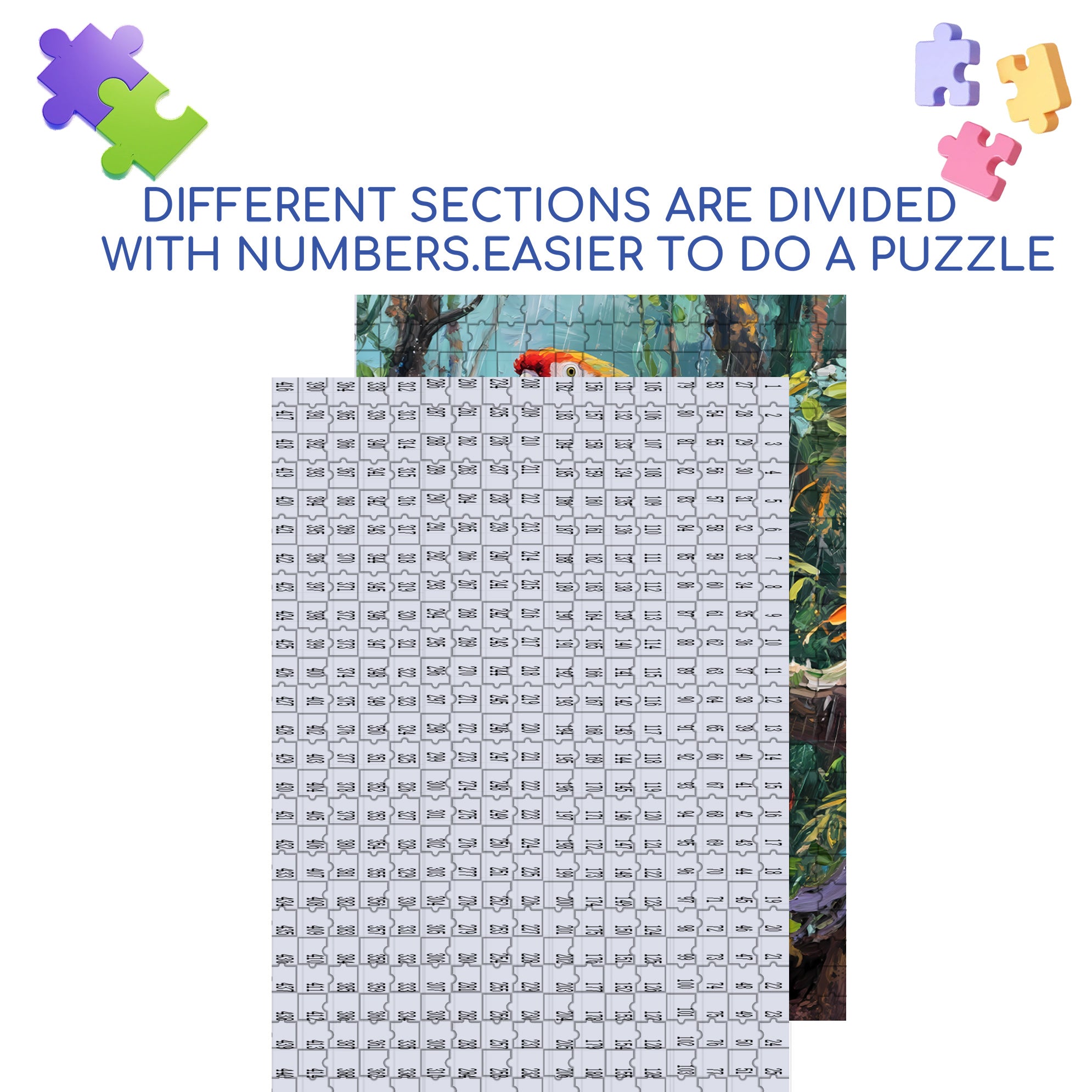 Macaw 500pcs/1000pcs Jigsaw Puzzle, Scratch-Resistant, Interactive Family Game & Brain-Boosting DIY Decor, Perfect for Halloween, Christmas & New Year Gifts, Family Puzzle Game