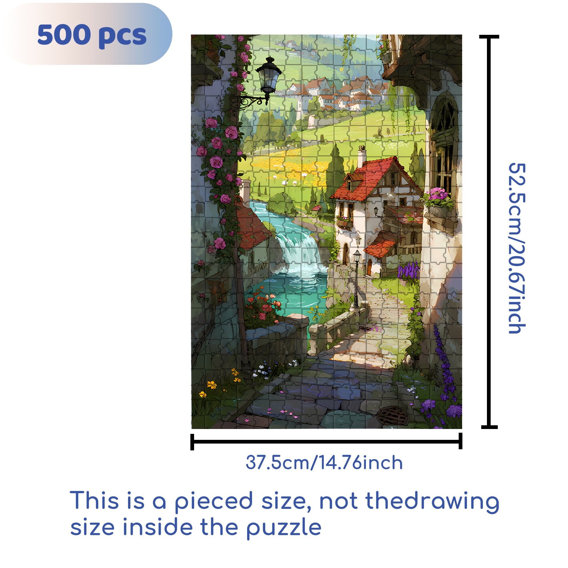 Mysterious Town 500pcs/1000pcs Jigsaw Puzzle, Scratch-Resistant, Interactive Family Game & Brain-Boosting DIY Decor, Perfect for Halloween, Christmas & New Year Gifts, Family Puzzle Game