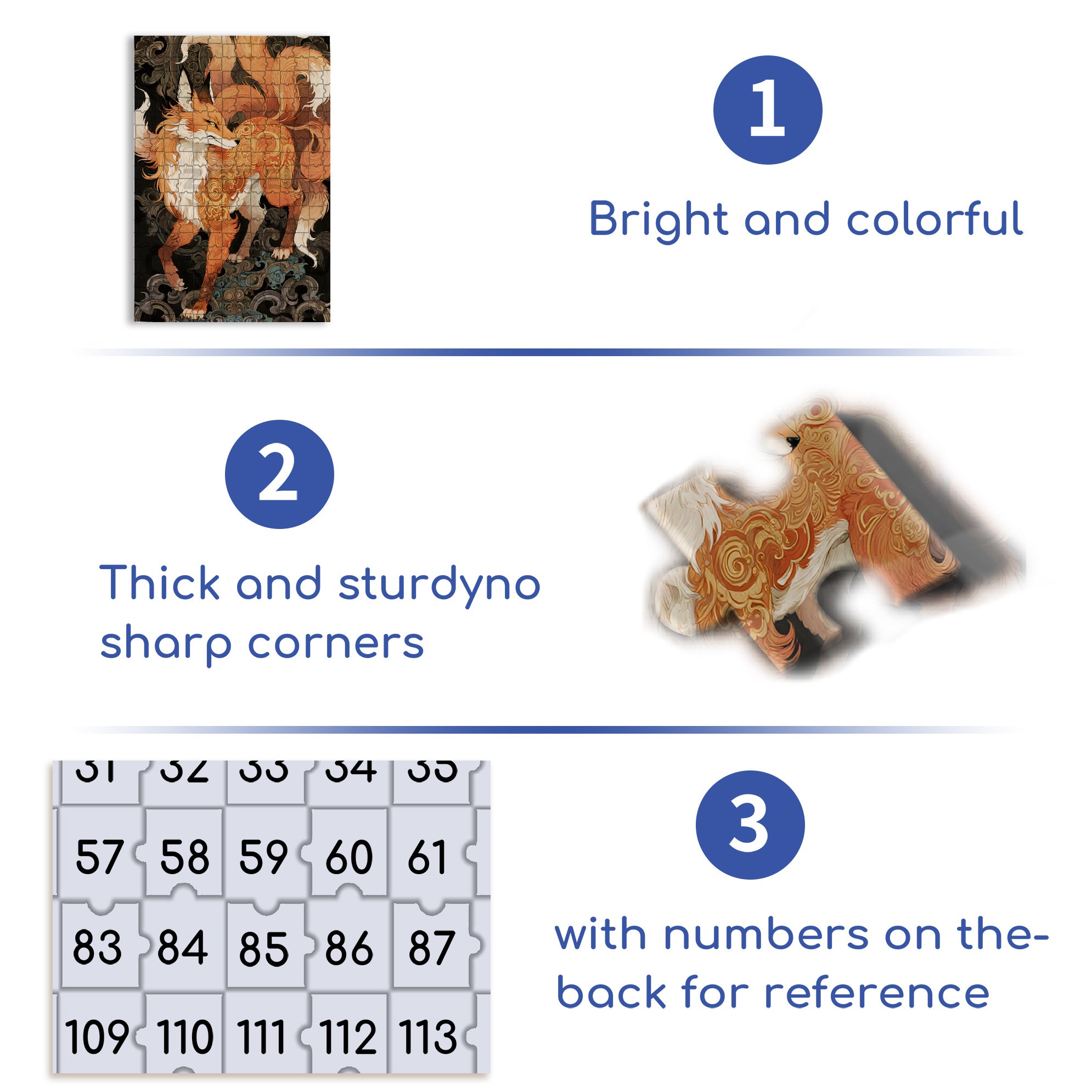 Nine-tailed Fox 500pcs/1000pcs Jigsaw Puzzle, Scratch-Resistant, Interactive Family Game & Brain-Boosting DIY Decor, Perfect for Halloween, Christmas & New Year Gifts, Family Puzzle Game
