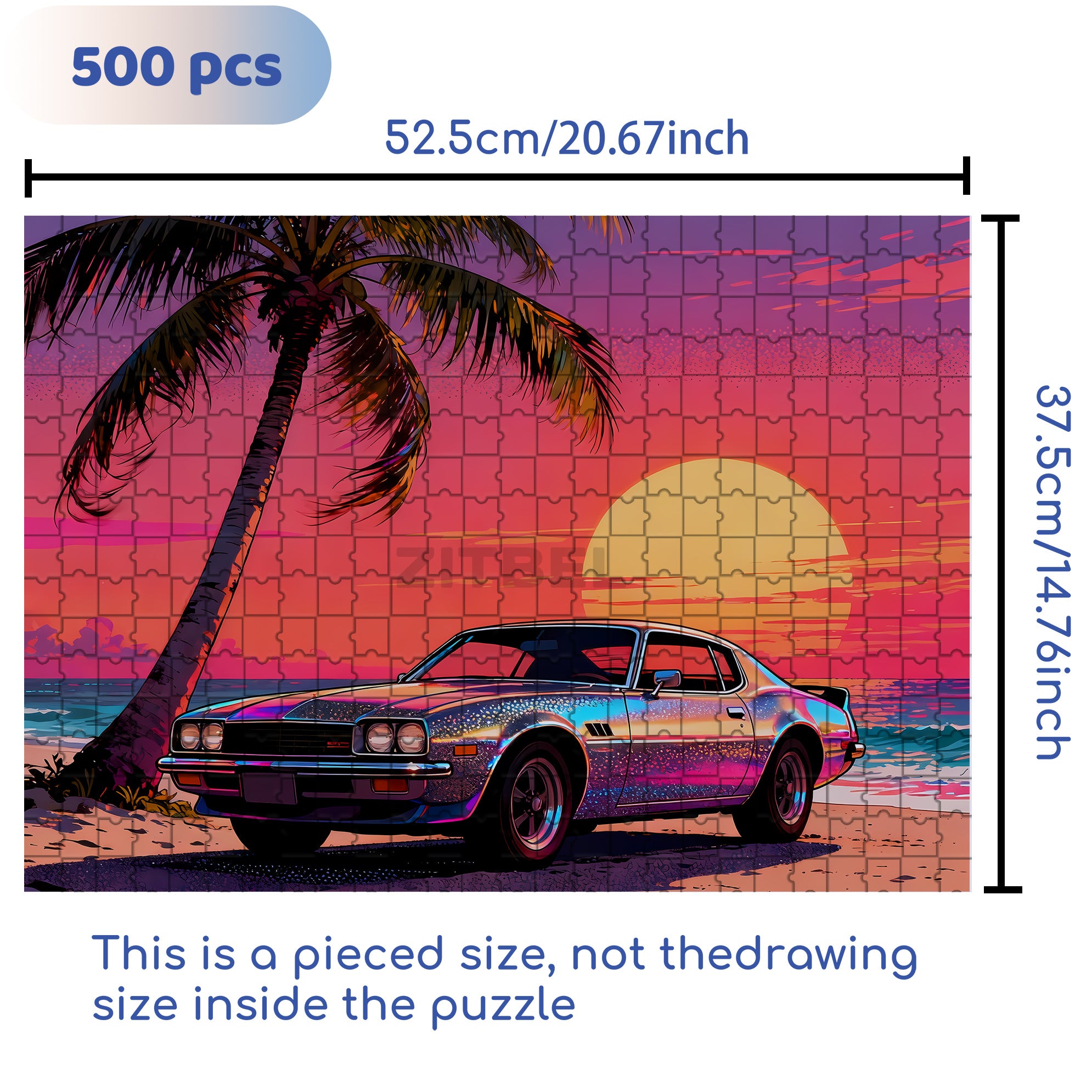 Palm Trees 500pcs/1000pcs Jigsaw Puzzle, Scratch-Resistant, Interactive Family Game & Brain-Boosting DIY Decor, Perfect for Halloween, Christmas & New Year Gifts, Family Puzzle Game