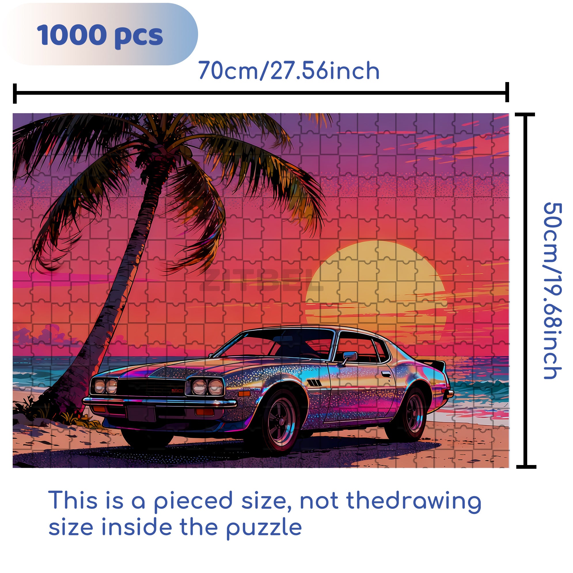 Palm Trees 500pcs/1000pcs Jigsaw Puzzle, Scratch-Resistant, Interactive Family Game & Brain-Boosting DIY Decor, Perfect for Halloween, Christmas & New Year Gifts, Family Puzzle Game