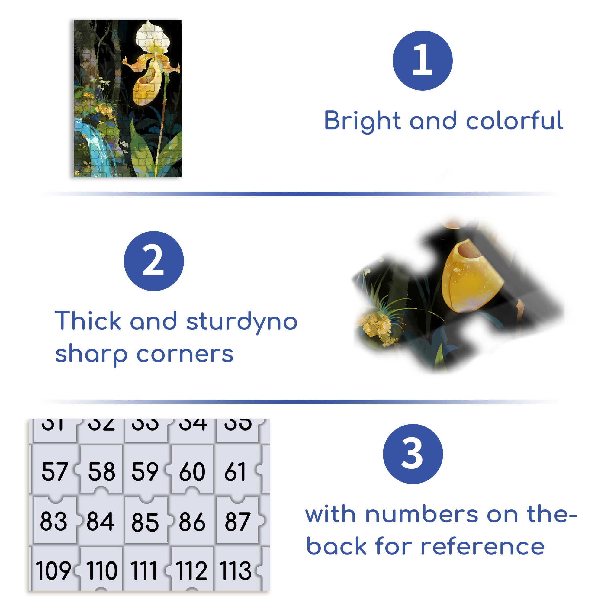 Paphiopedilum 2 500pcs/1000pcs Jigsaw Puzzle, Scratch-Resistant, Interactive Family Game & Brain-Boosting DIY Decor, Perfect for Halloween, Christmas & New Year Gifts, Family Puzzle Game