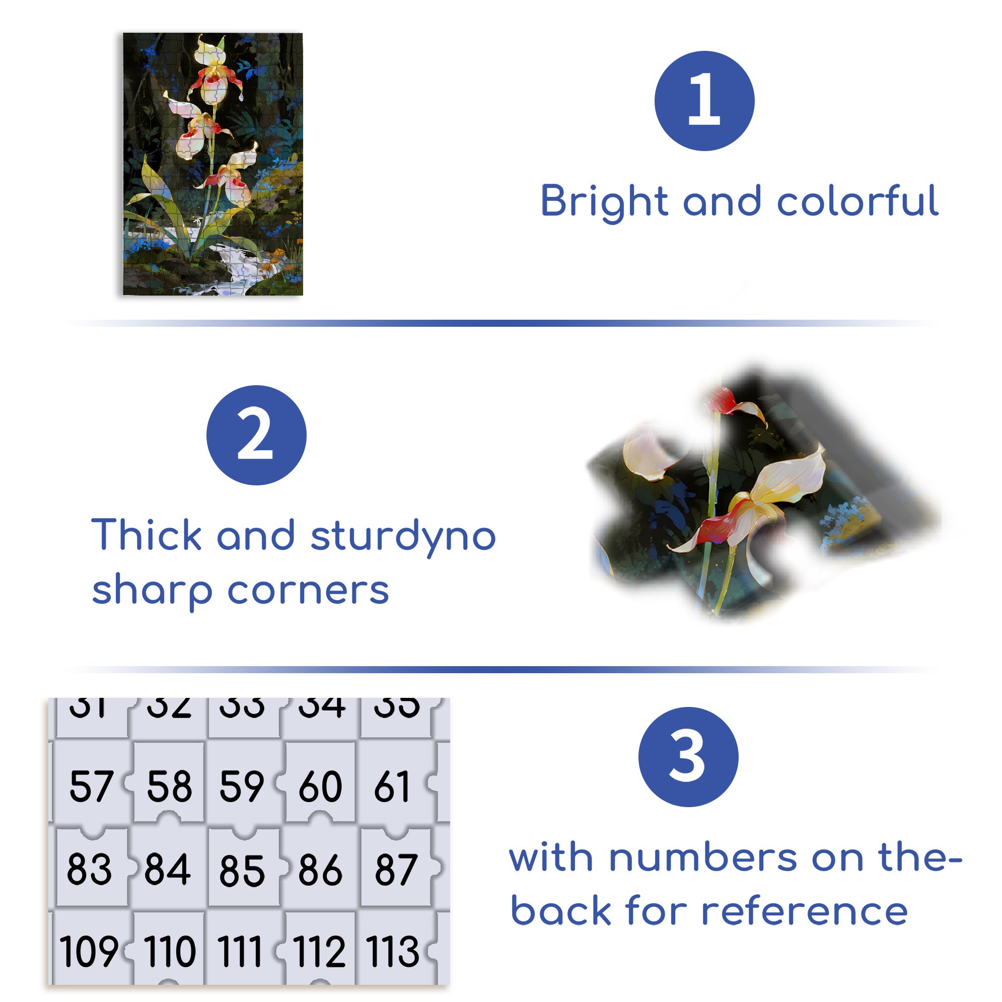 Paphiopedilum 500pcs/1000pcs Jigsaw Puzzle, Scratch-Resistant, Interactive Family Game & Brain-Boosting DIY Decor, Perfect for Halloween, Christmas & New Year Gifts, Family Puzzle Game