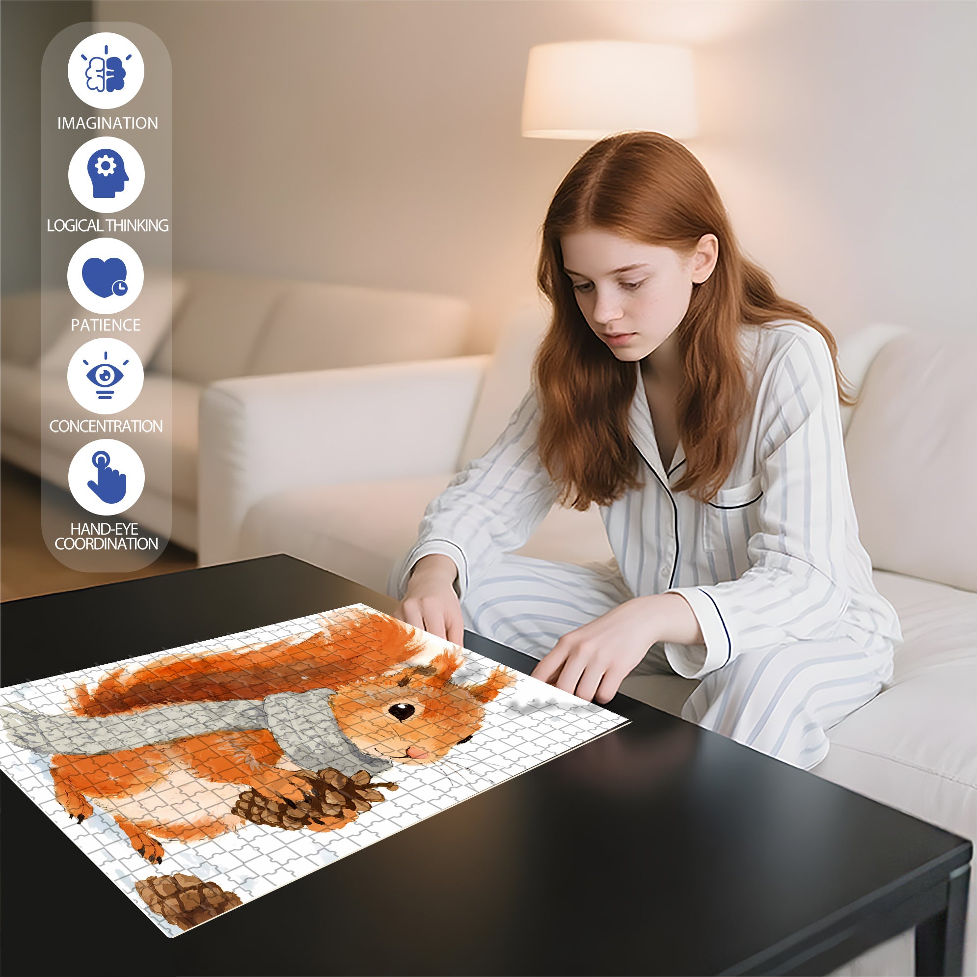 Pine Cones 500pcs/1000pcs Jigsaw Puzzle, Scratch-Resistant, Interactive Family Game & Brain-Boosting DIY Decor, Perfect for Halloween, Christmas & New Year Gifts, Family Puzzle Game