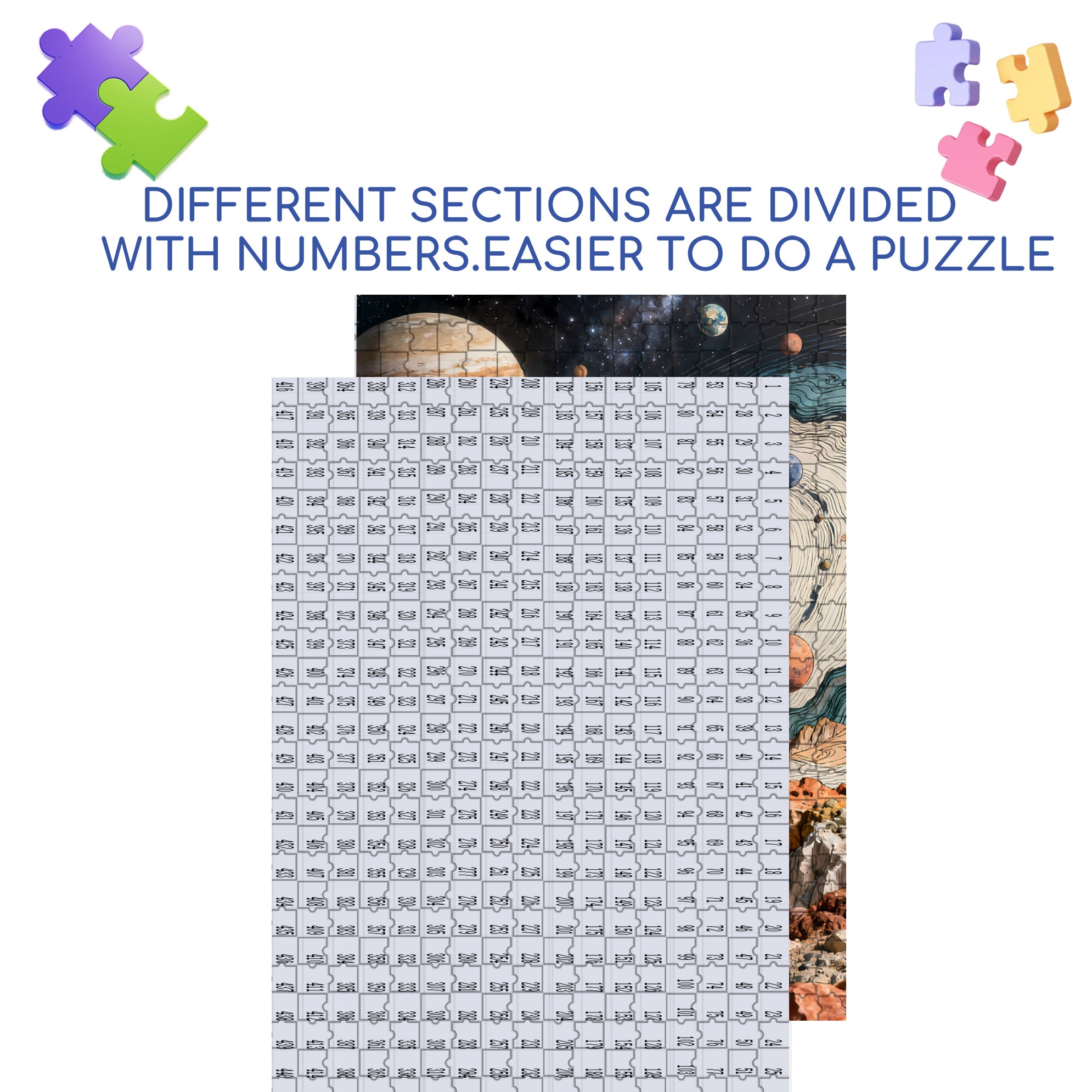 Planet 500pcs/1000pcs Jigsaw Puzzle, Scratch-Resistant, Interactive Family Game & Brain-Boosting DIY Decor, Perfect for Halloween, Christmas & New Year Gifts, Family Puzzle Game