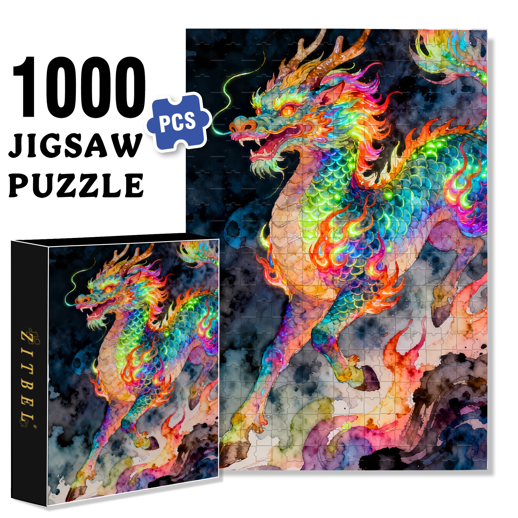 Qilin 500pcs/1000pcs Jigsaw Puzzle, Scratch-Resistant, Interactive Family Game & Brain-Boosting DIY Decor, Perfect for Halloween, Christmas & New Year Gifts, Family Puzzle Game