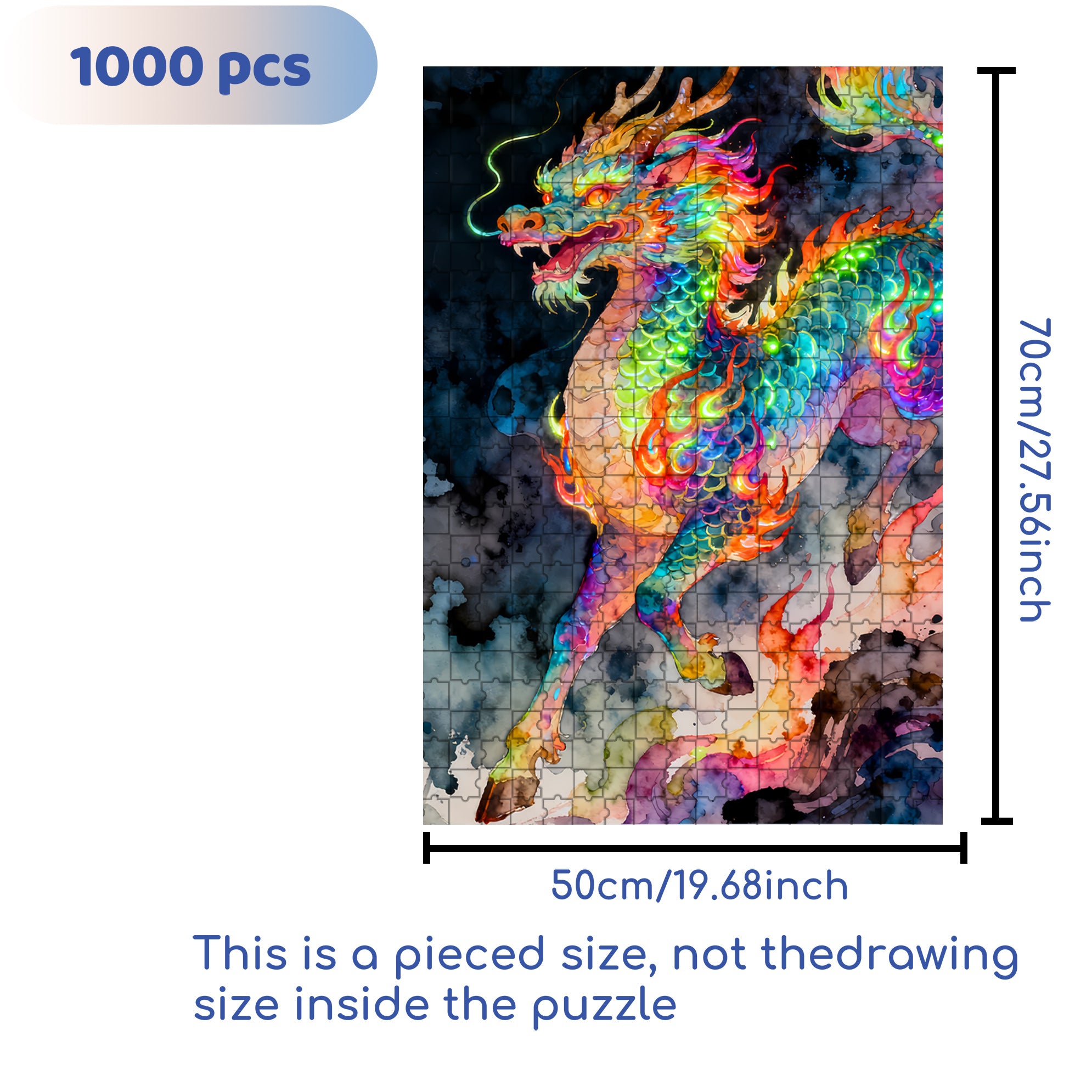 Qilin 500pcs/1000pcs Jigsaw Puzzle, Scratch-Resistant, Interactive Family Game & Brain-Boosting DIY Decor, Perfect for Halloween, Christmas & New Year Gifts, Family Puzzle Game