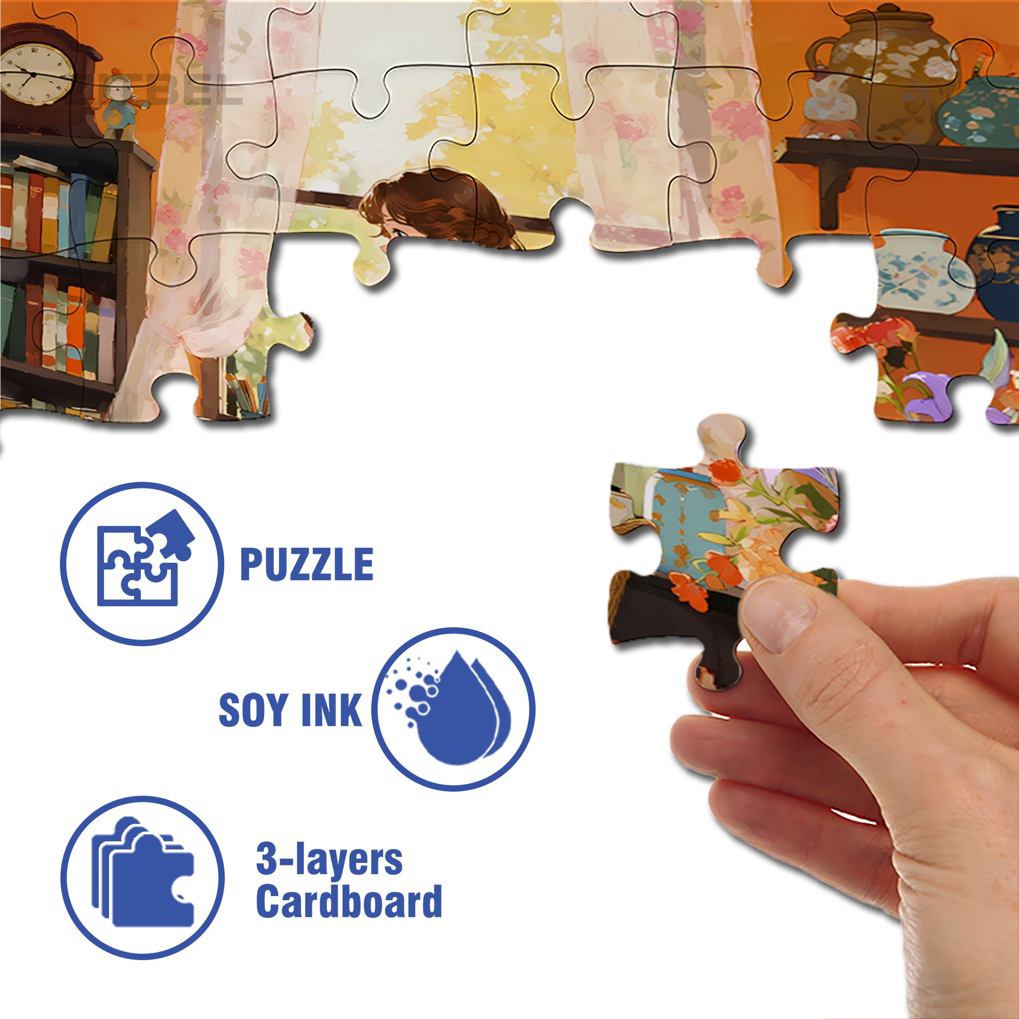 Quiet Girl 500pcs/1000pcs Jigsaw Puzzle, Scratch-Resistant, Interactive Family Game & Brain-Boosting DIY Decor, Perfect for Halloween, Christmas & New Year Gifts, Family Puzzle Game