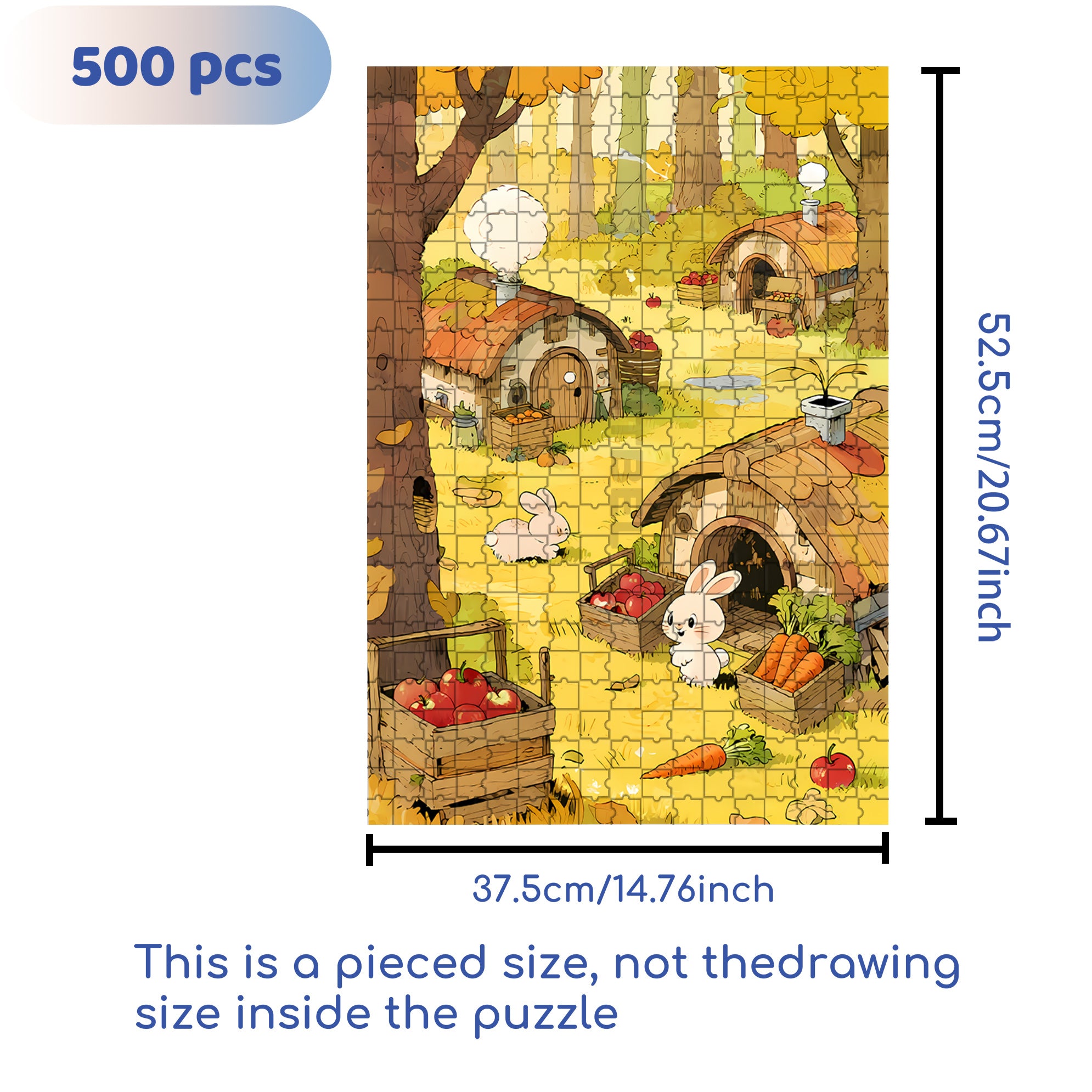 Rabbit Hole 500pcs/1000pcs Jigsaw Puzzle, Scratch-Resistant, Interactive Family Game & Brain-Boosting DIY Decor, Perfect for Halloween, Christmas & New Year Gifts, Family Puzzle Game