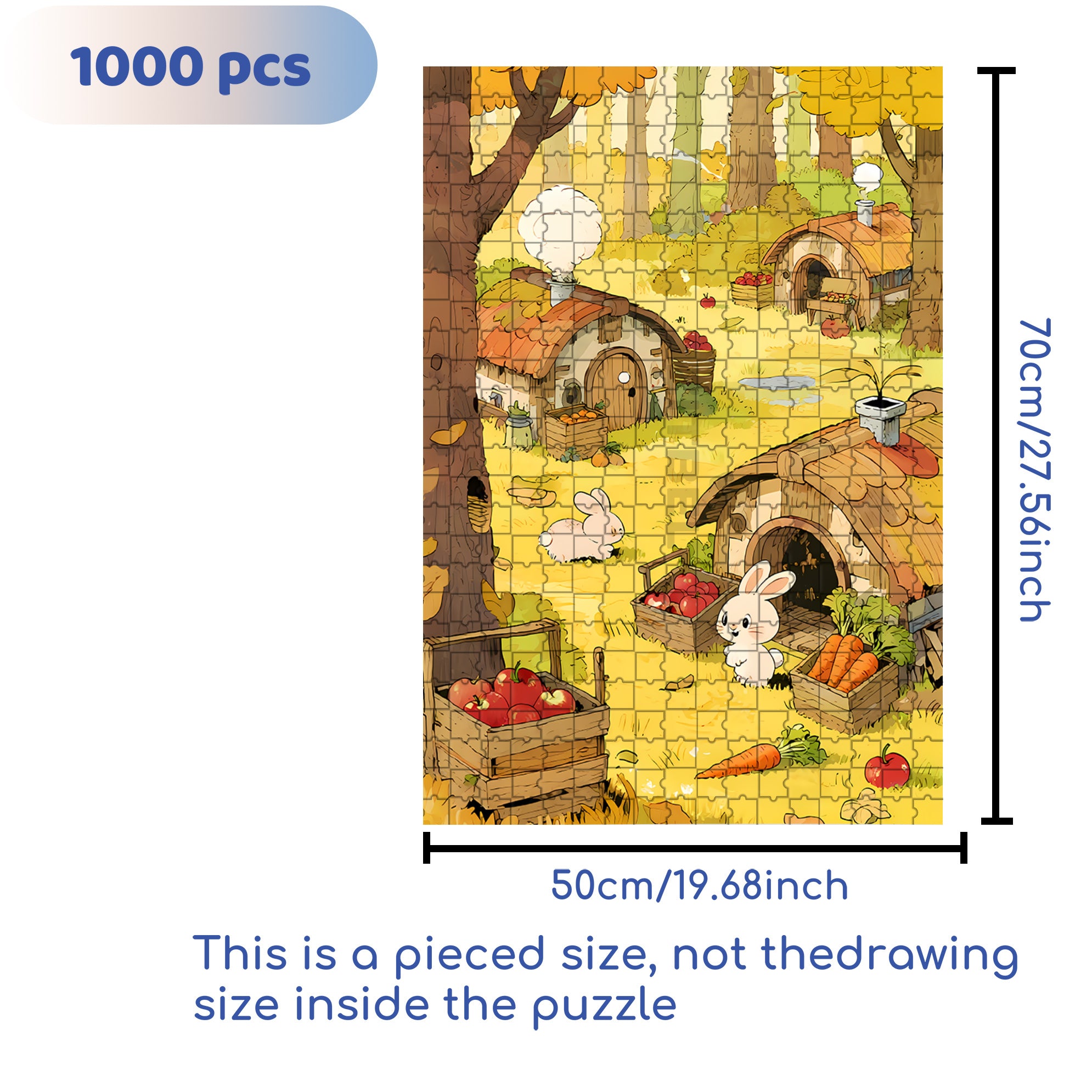 Rabbit Hole 500pcs/1000pcs Jigsaw Puzzle, Scratch-Resistant, Interactive Family Game & Brain-Boosting DIY Decor, Perfect for Halloween, Christmas & New Year Gifts, Family Puzzle Game