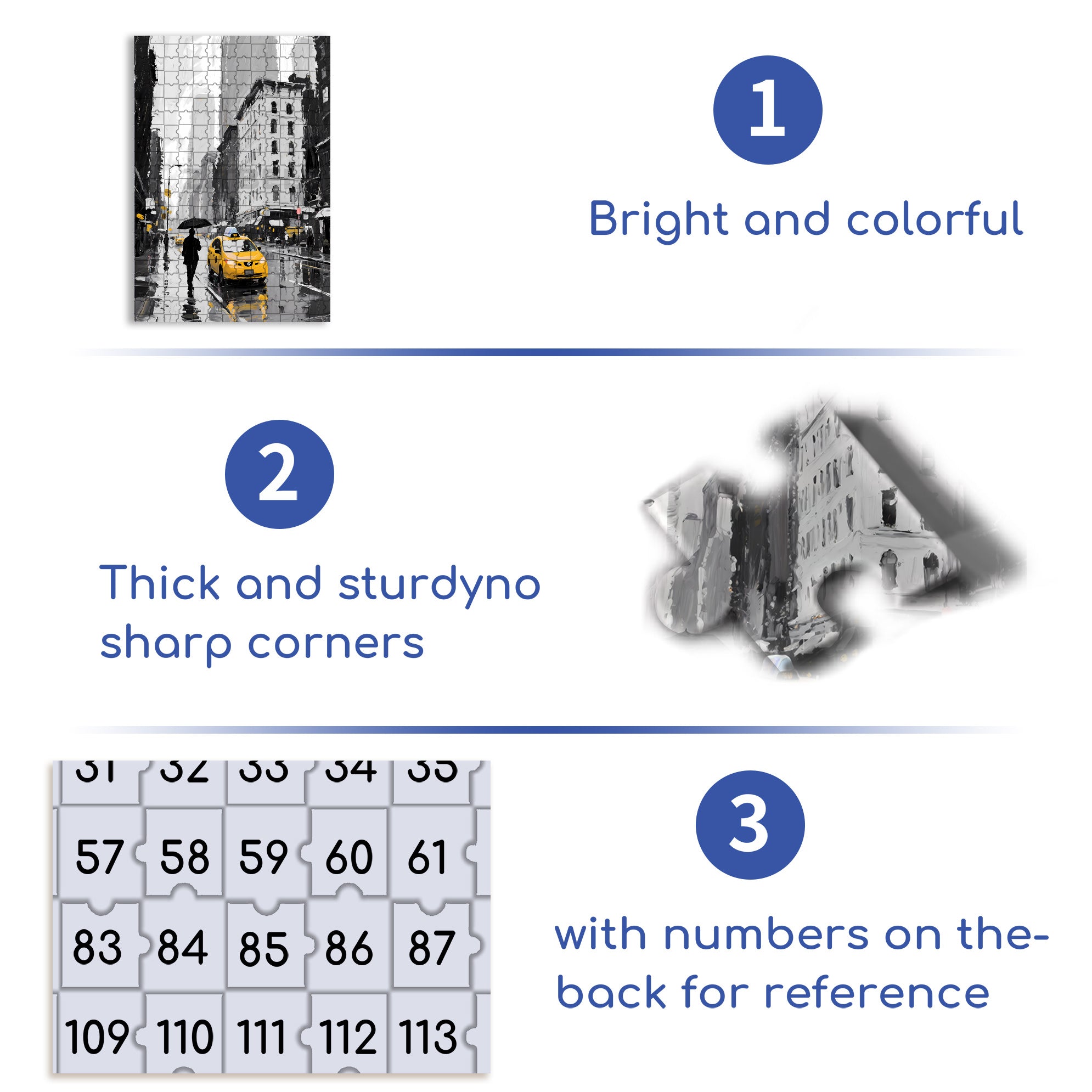 Rainy New York 500pcs/1000pcs Jigsaw Puzzle, Scratch-Resistant, Interactive Family Game & Brain-Boosting DIY Decor, Perfect for Halloween, Christmas & New Year Gifts, Family Puzzle Game