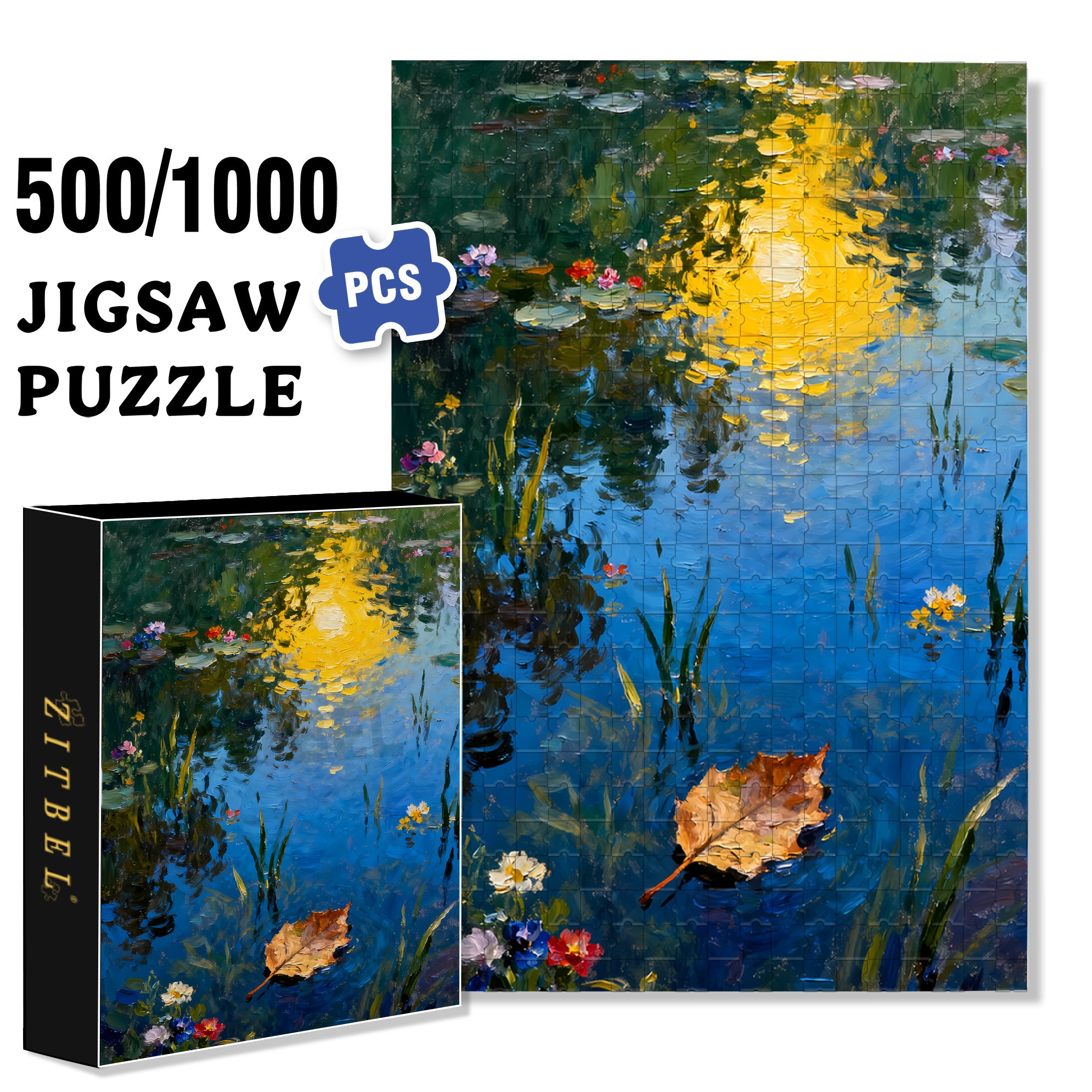 Ripple 500pcs/1000pcs Jigsaw Puzzle, Scratch-Resistant, Interactive Family Game & Brain-Boosting DIY Decor, Perfect for Halloween, Christmas & New Year Gifts, Family Puzzle Game