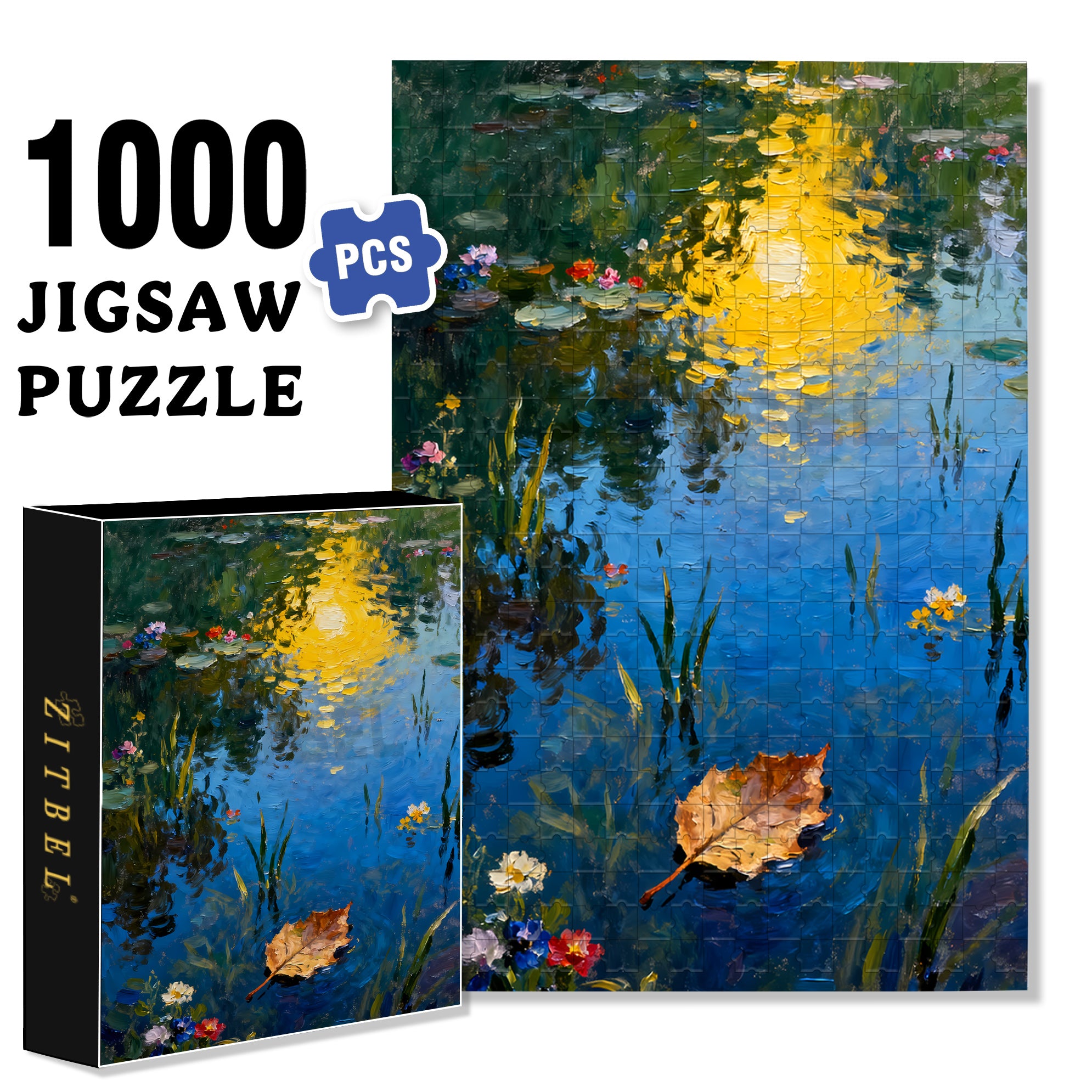 Ripple 500pcs/1000pcs Jigsaw Puzzle, Scratch-Resistant, Interactive Family Game & Brain-Boosting DIY Decor, Perfect for Halloween, Christmas & New Year Gifts, Family Puzzle Game