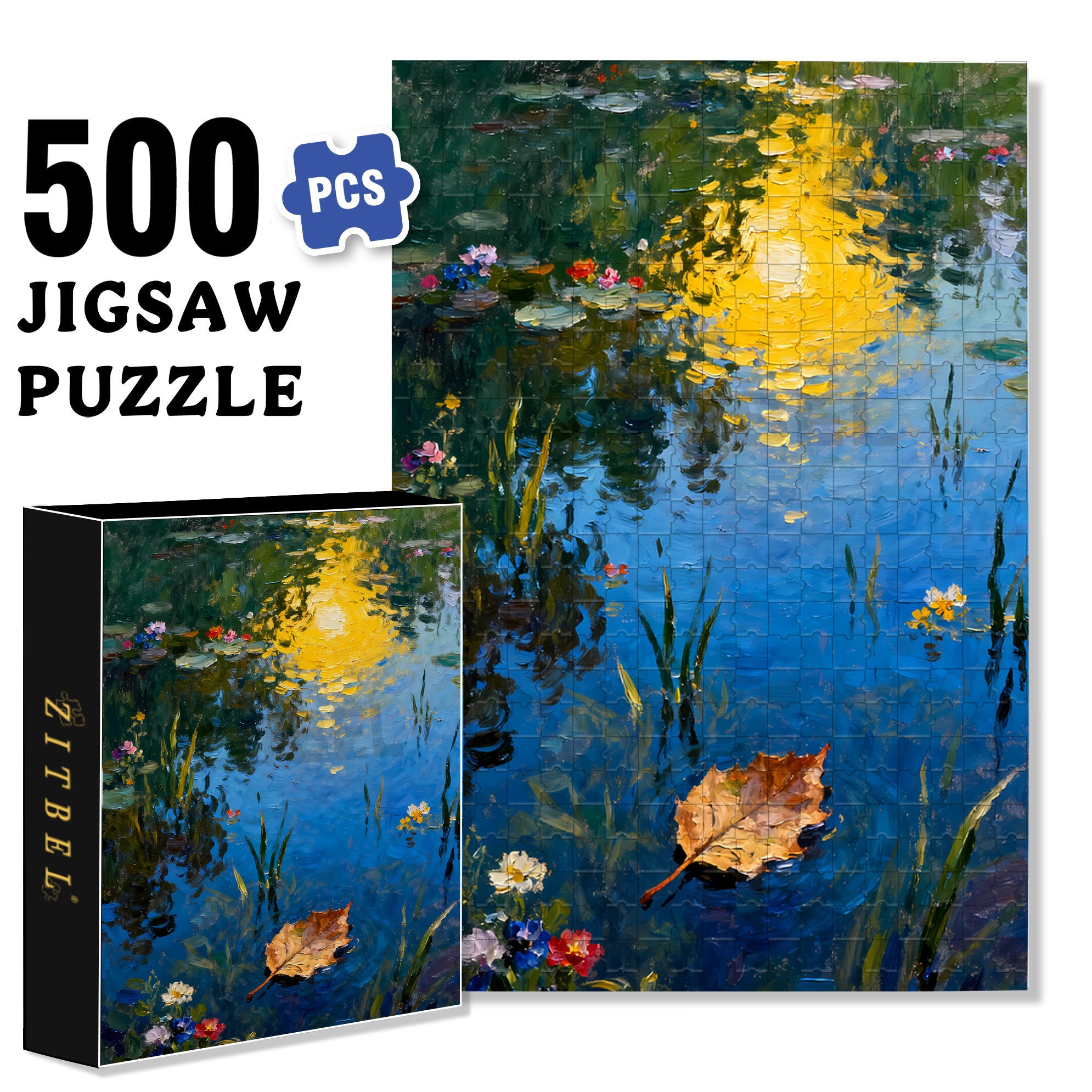 Ripple 500pcs/1000pcs Jigsaw Puzzle, Scratch-Resistant, Interactive Family Game & Brain-Boosting DIY Decor, Perfect for Halloween, Christmas & New Year Gifts, Family Puzzle Game