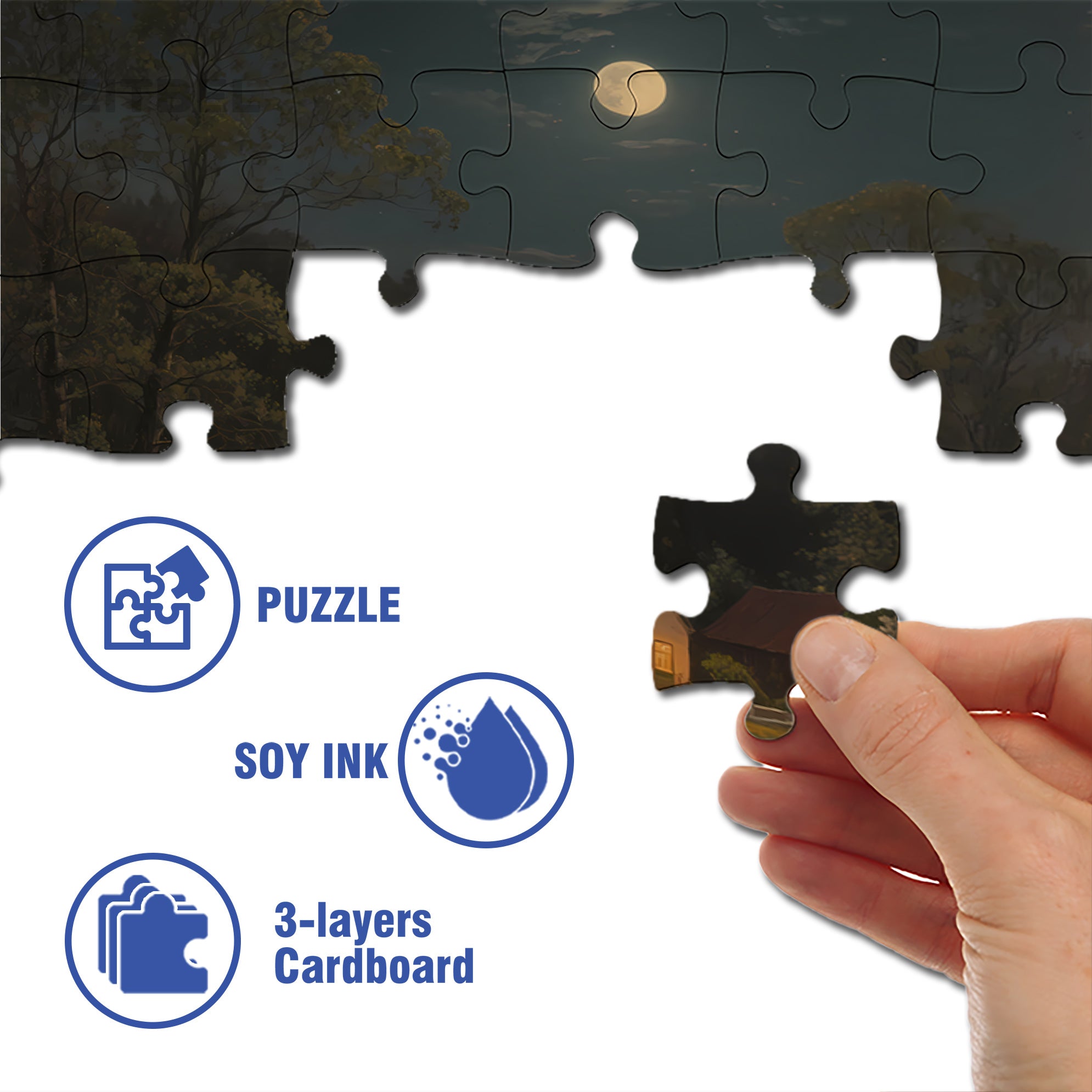 River 500pcs/1000pcs Jigsaw Puzzle, Scratch-Resistant, Interactive Family Game & Brain-Boosting DIY Decor, Perfect for Halloween, Christmas & New Year Gifts, Family Puzzle Game